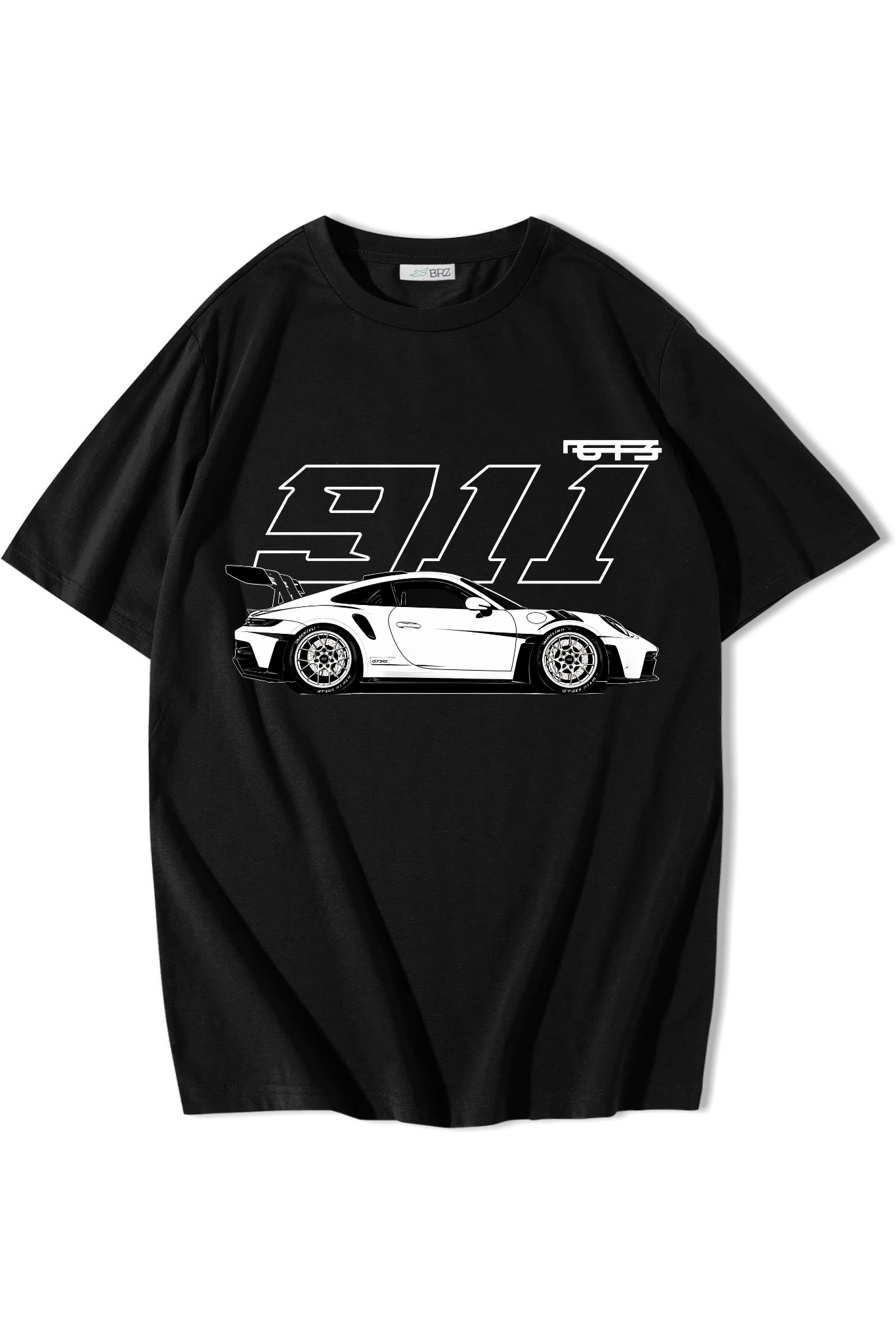 BRZ Collection Unisex Oversize 911 T-shirt Siyah