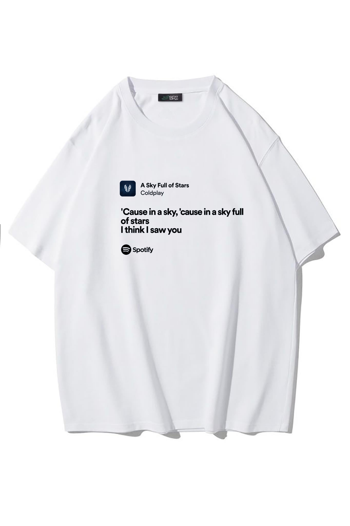 BRZ Collection Unisex Oversize A Sky Full of Stars - Coldplay T-shirt (BEYAZ)