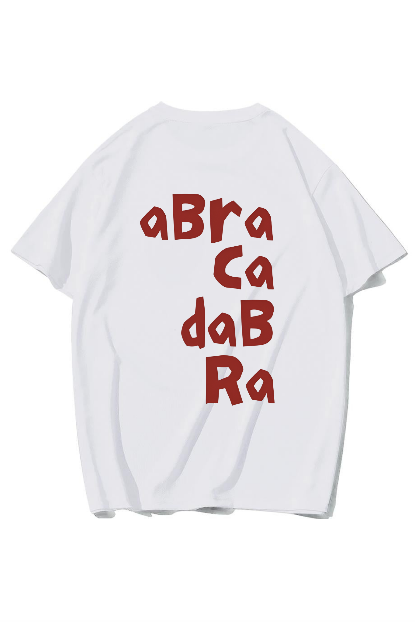 BRZ Collection Unisex Oversize Abracadabra T-shirt (BEYAZ)