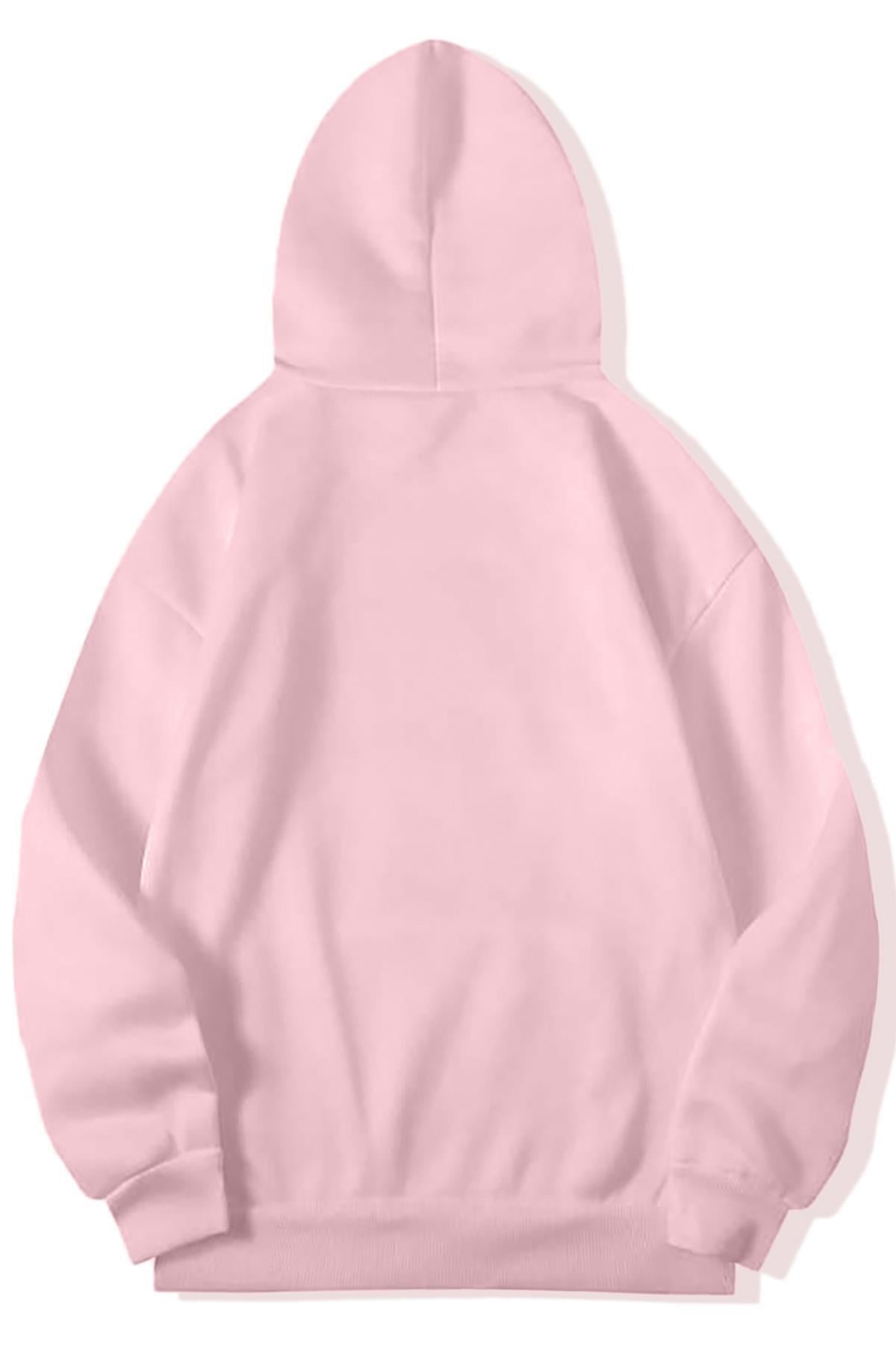 BRZ Collection Unisex Oversize - Cars - McQueen & Tow Mater Best Friends Hoodie (AÇIK PEMBE)