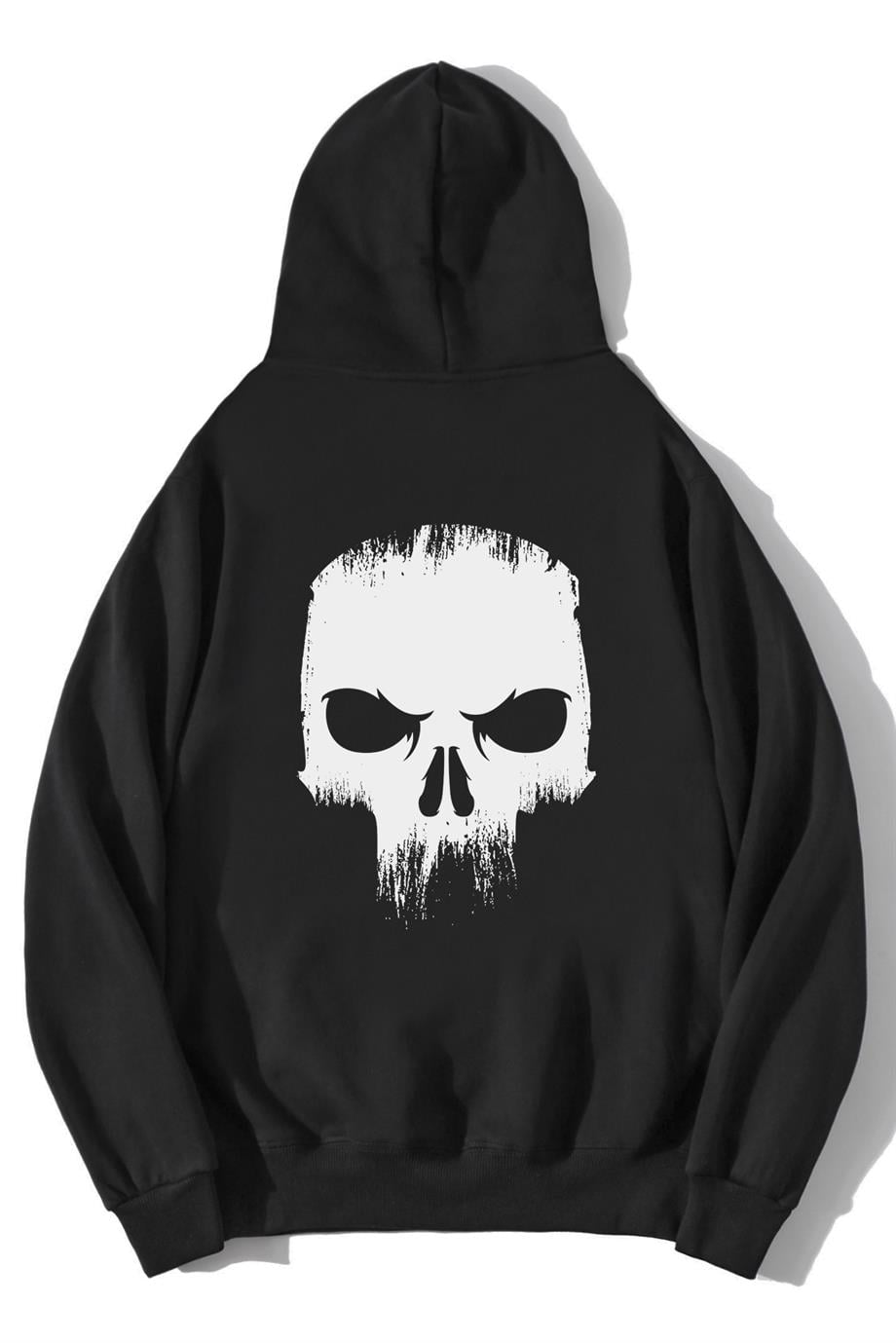 BRZ Collection Unisex Oversize Angry Skull Hoodie