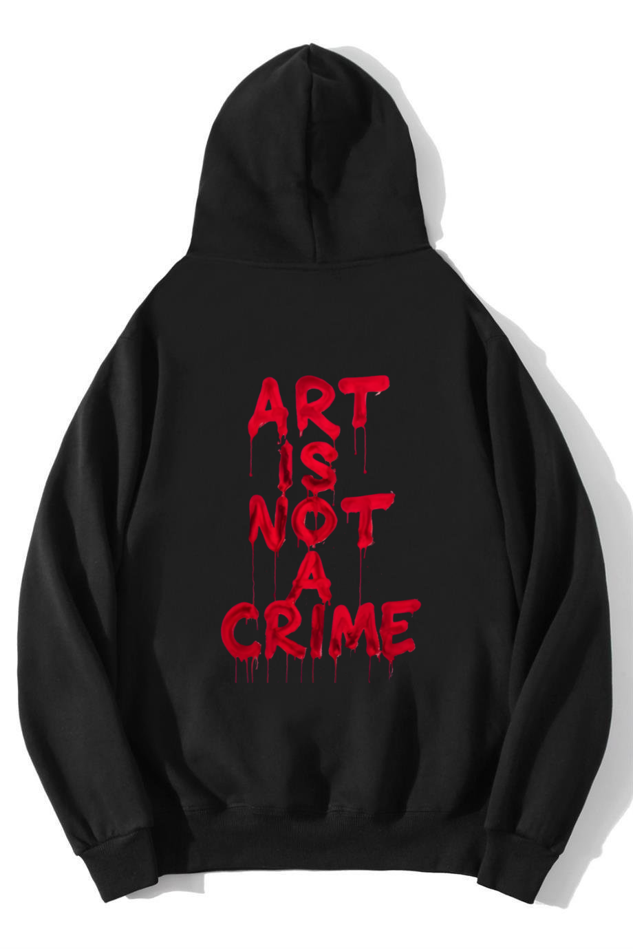 BRZ Collection Unisex Oversize Art Is Not A Crime Hoodie Siyah