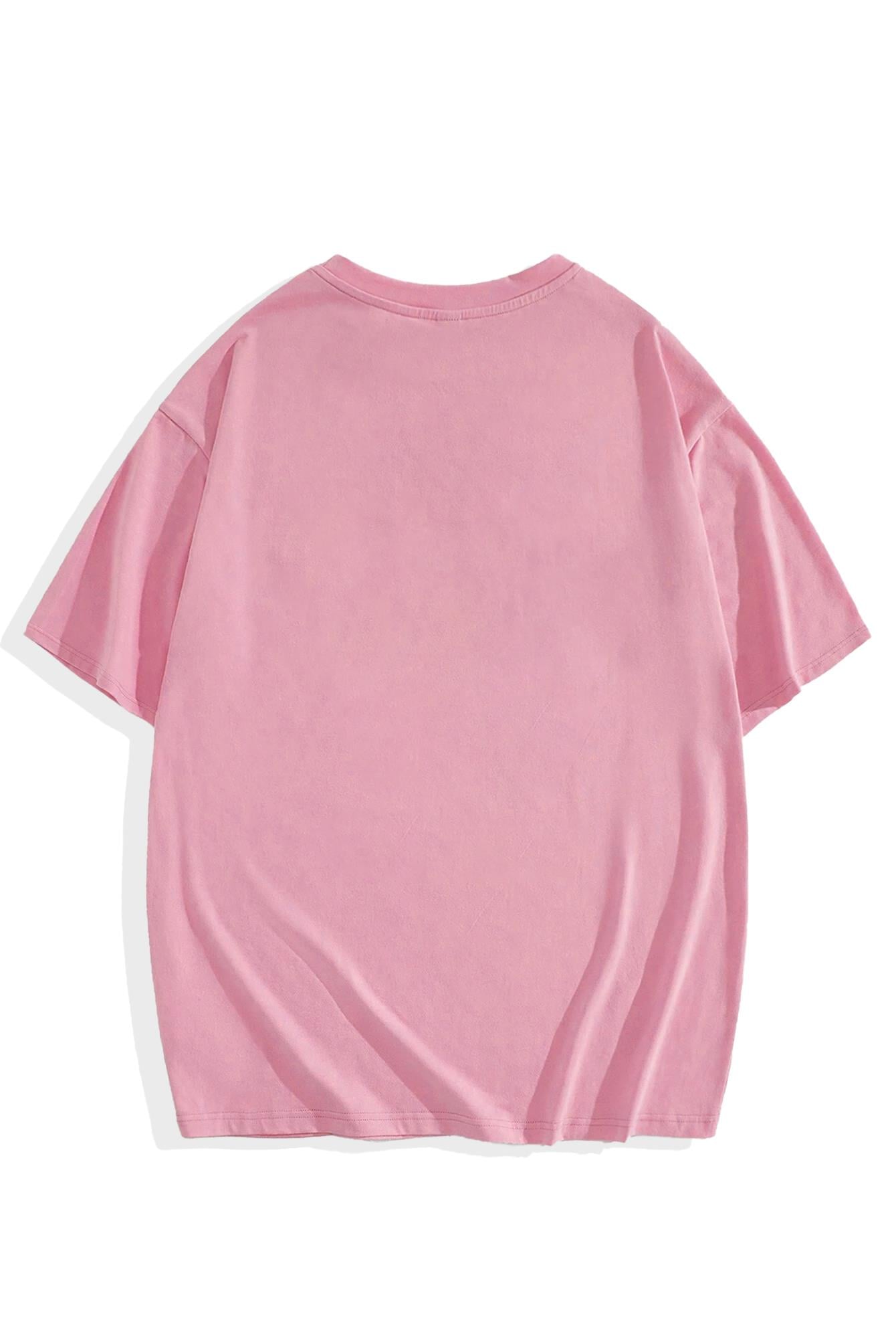 BRZ Collection Unisex Oversize Basic T-shirt Pembe