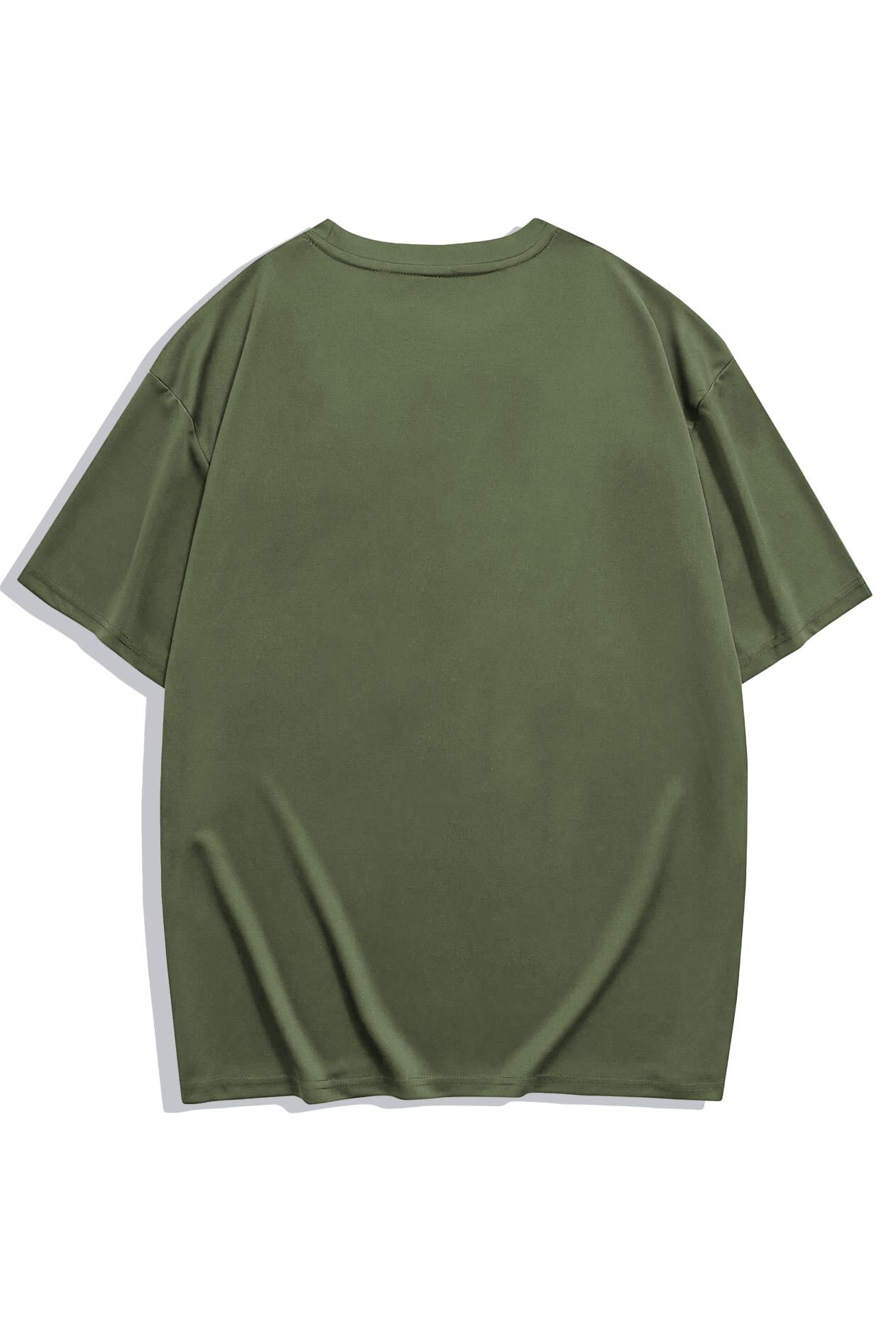 BRZ Collection Unisex Oversize Basic T-shirt Haki