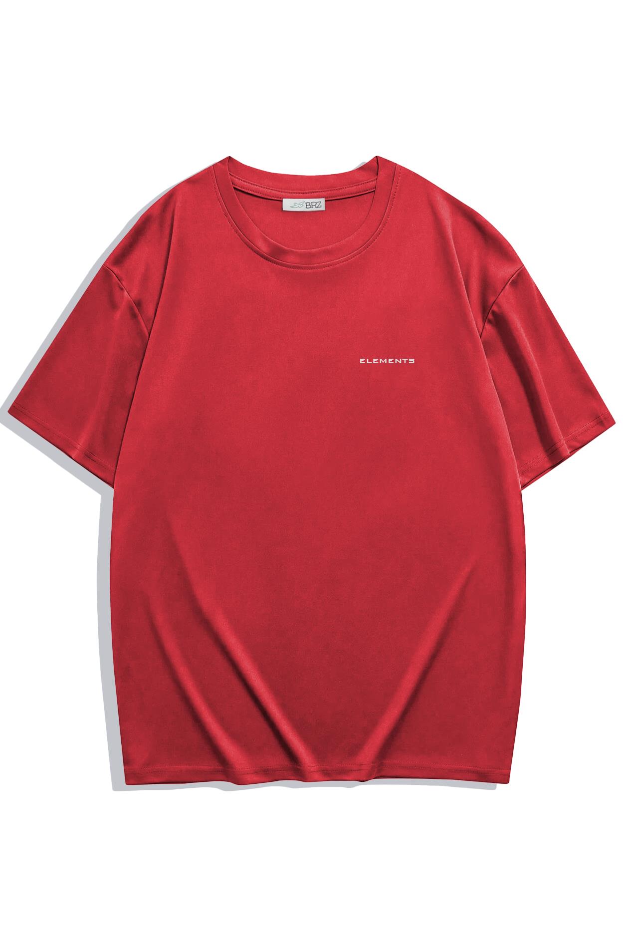 BRZ Collection Unisex Oversize Basic T-shirt Kırmızı