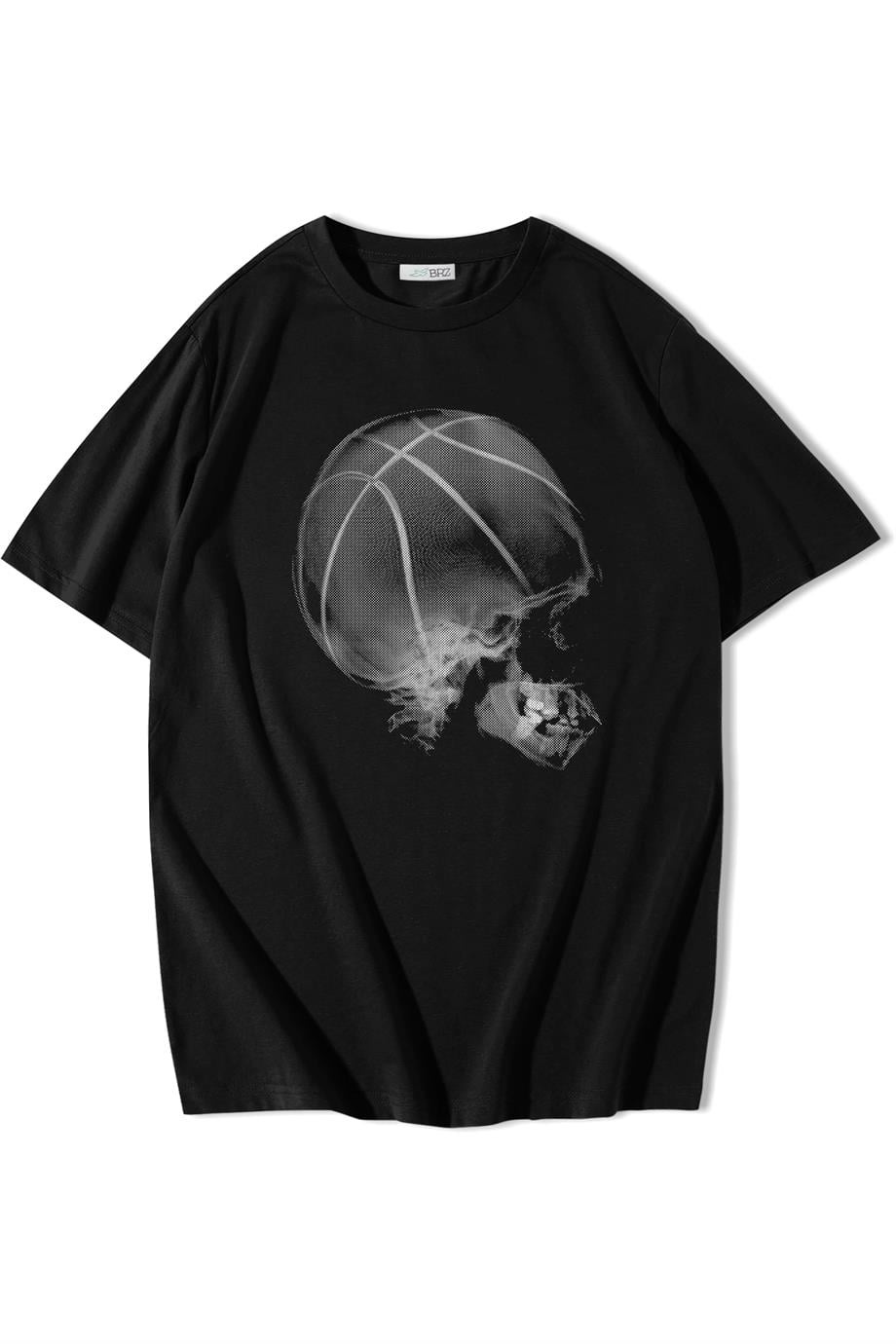 BRZ Collection Unisex Oversize Basketball Skull T-shirt