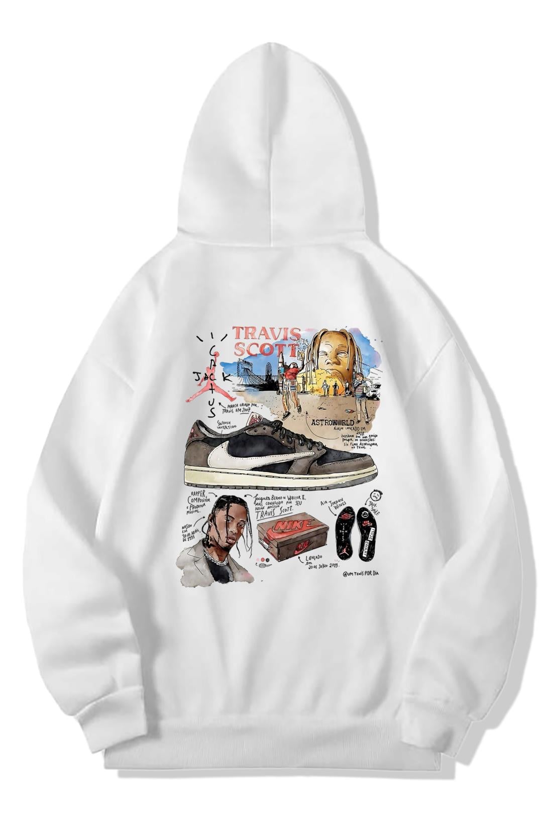 BRZ Collection Unisex Oversize (BEYAZ) Look Mom I Can Fly Travis Scott Astroworld HOODIE (BEYAZ)