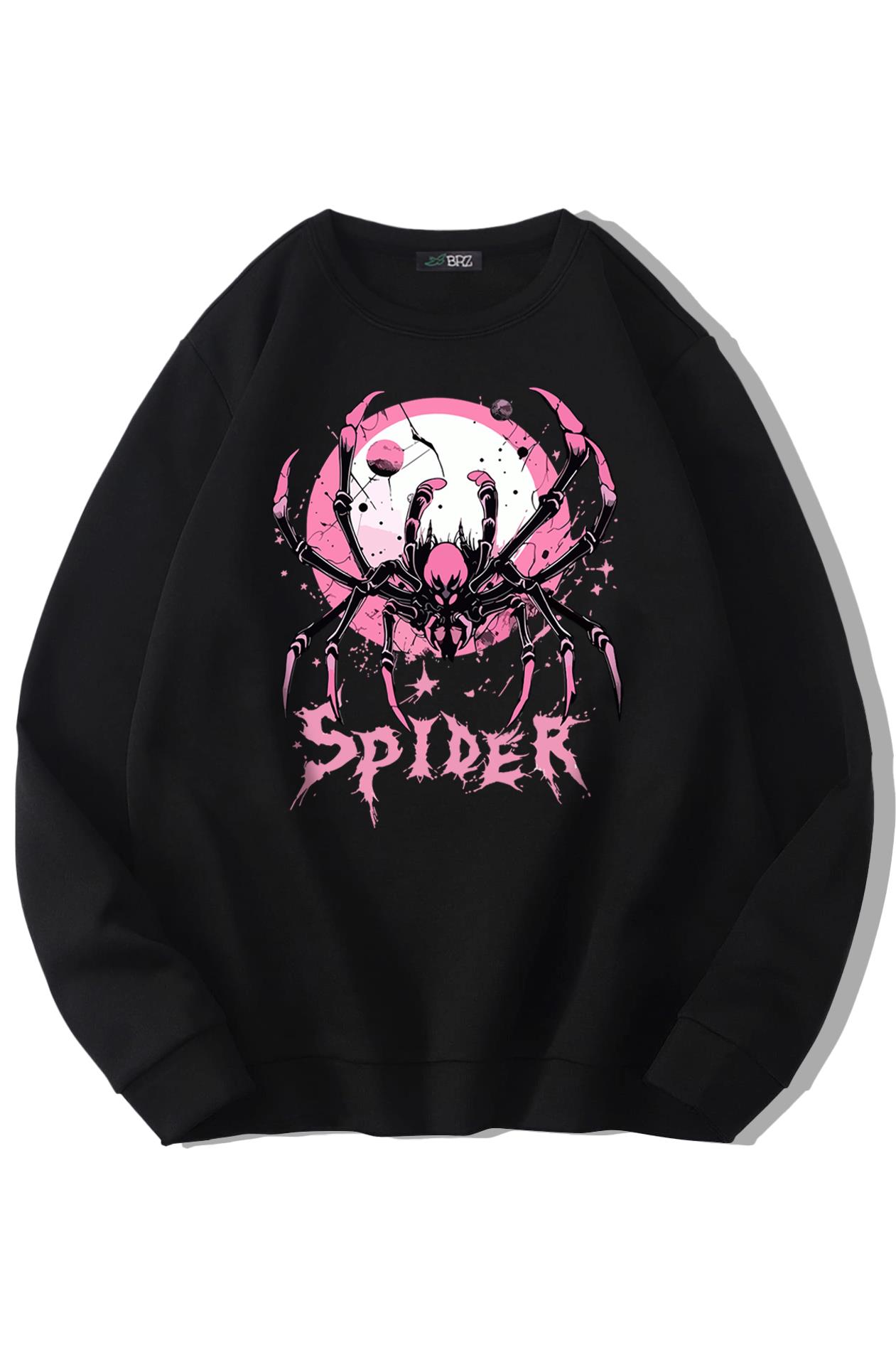 BRZ Collection Unisex Oversize Black Spider Sweatshirt