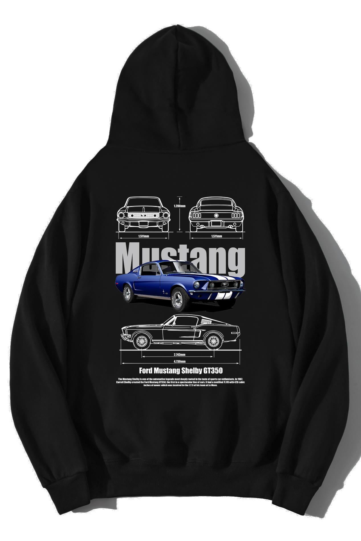BRZ Collection Unisex Oversize Ford Mustang Shelby GT350 Hoodie