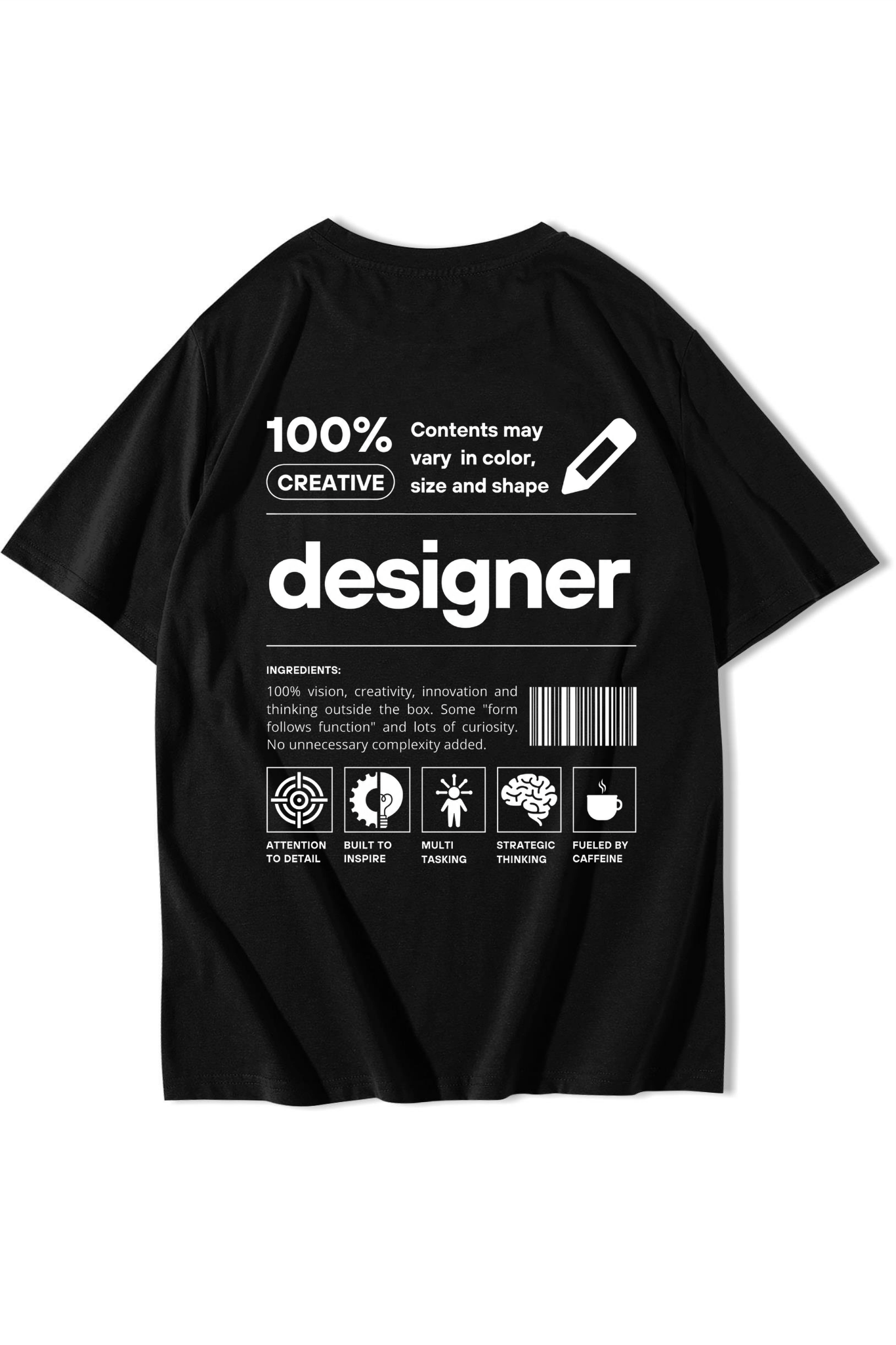 BRZ Collection Unisex Oversize Designer T-shirt Siyah