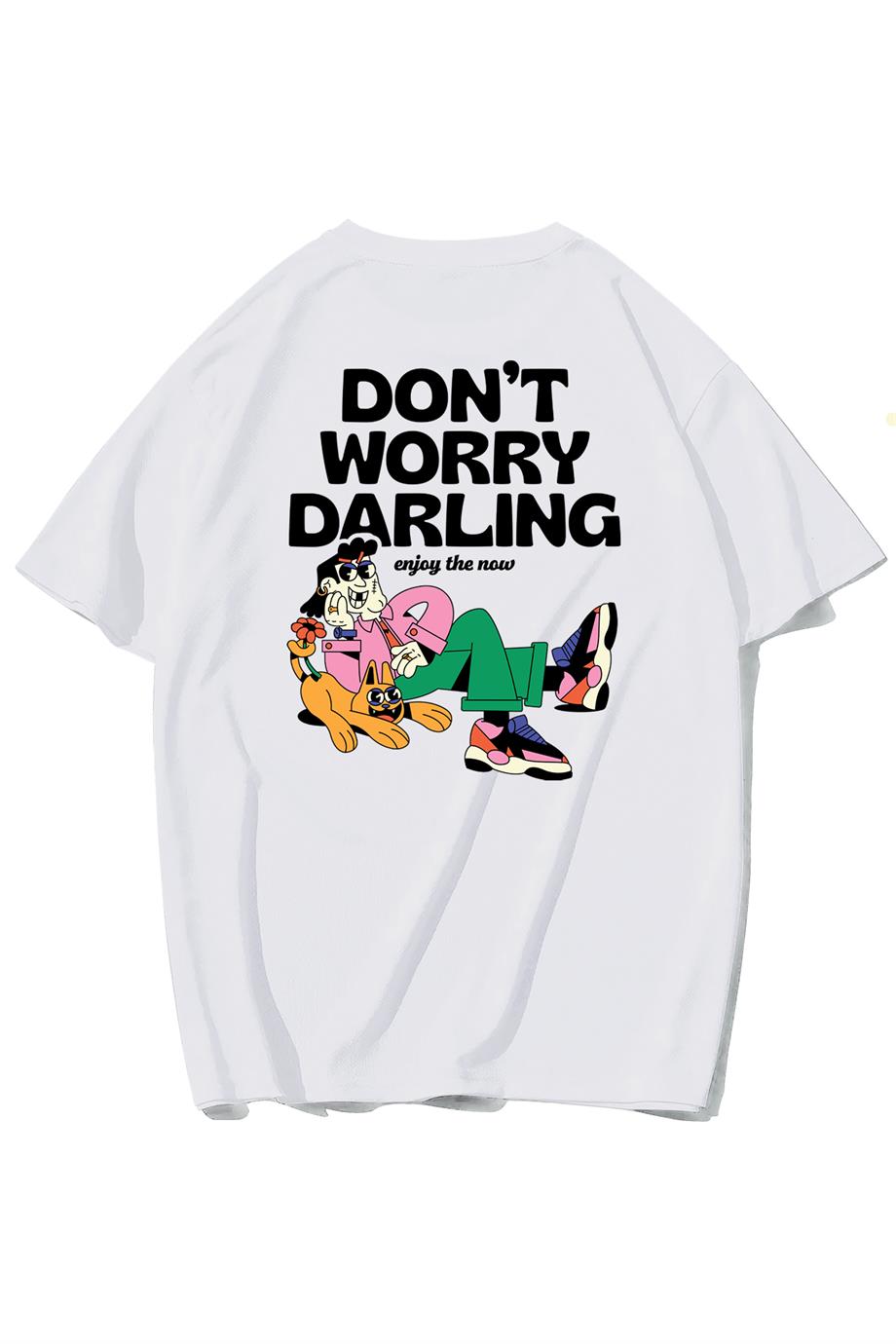 BRZ Collection Unisex Oversize Dont Worry Arka Baskılı T-shirt