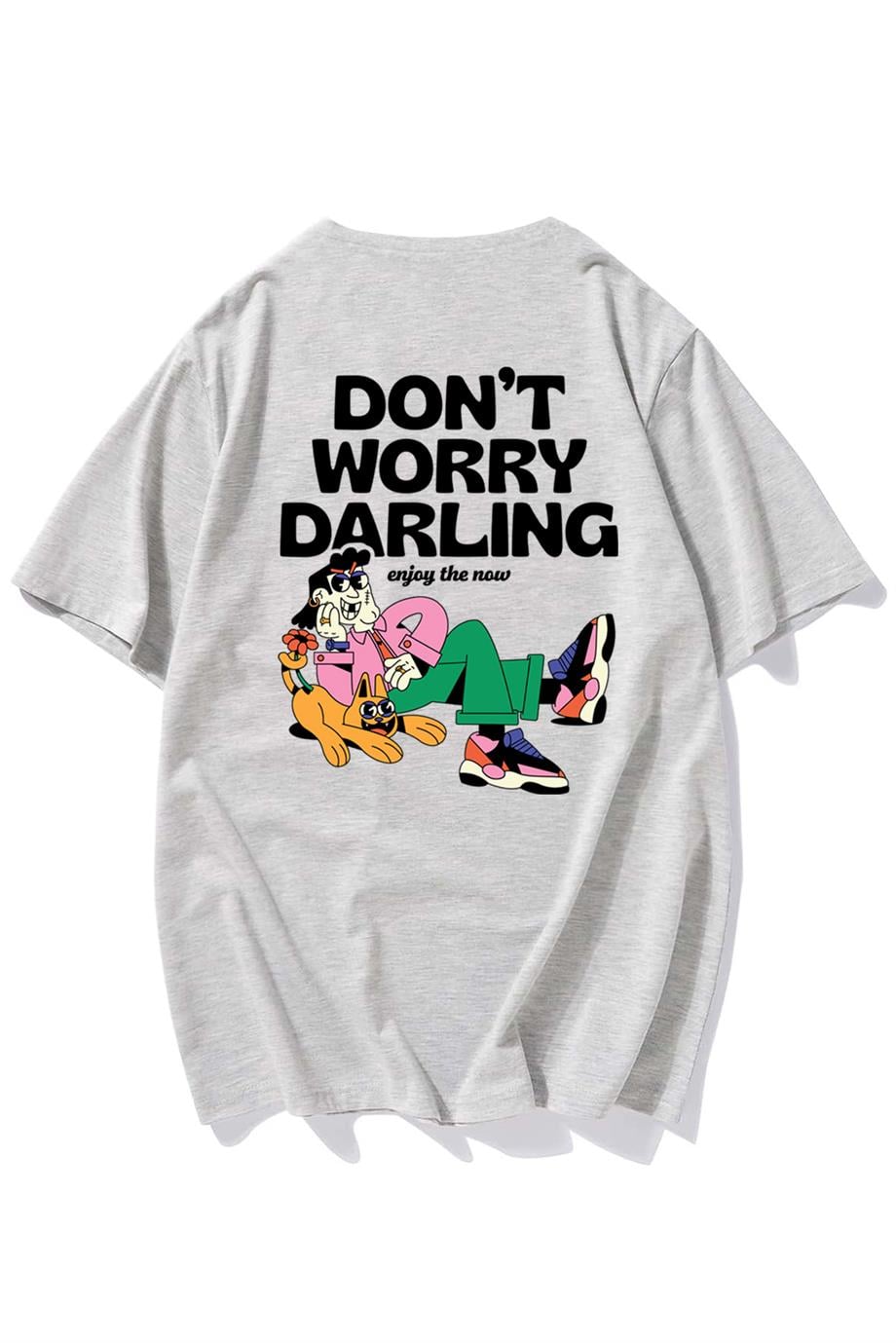 BRZ Collection Unisex Oversize Dont Worry Arka Baskılı T-shirt