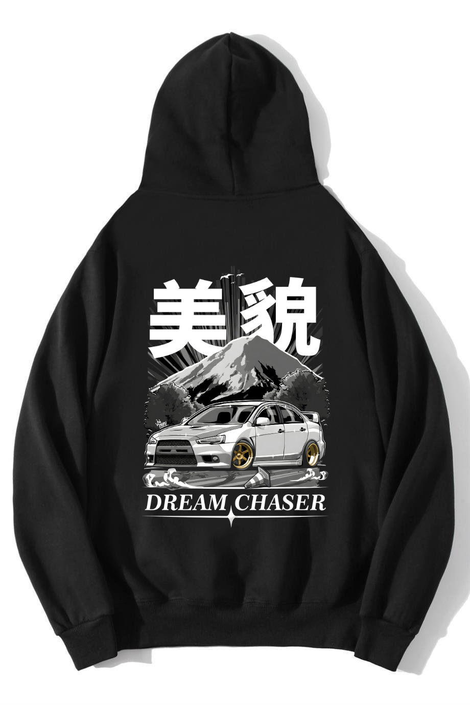 BRZ Collection Unisex Oversize Dream Chaser Hoodie Siyah