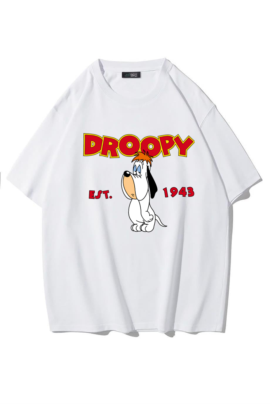 BRZ Collection Unisex Oversize Droopy T-shirt (BEYAZ)