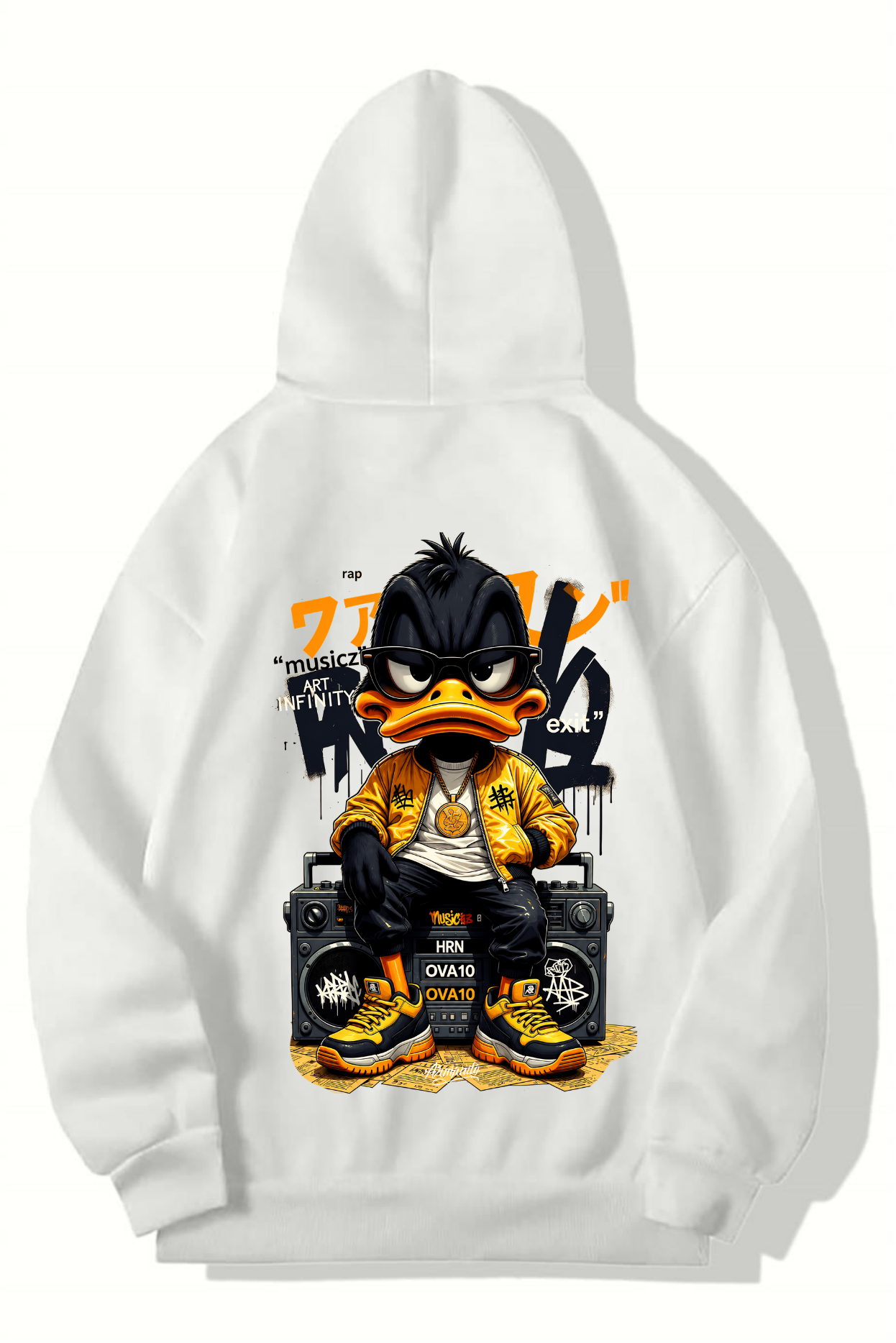 BRZ Collection Unisex Oversize Duck HOODIE (BEYAZ)
