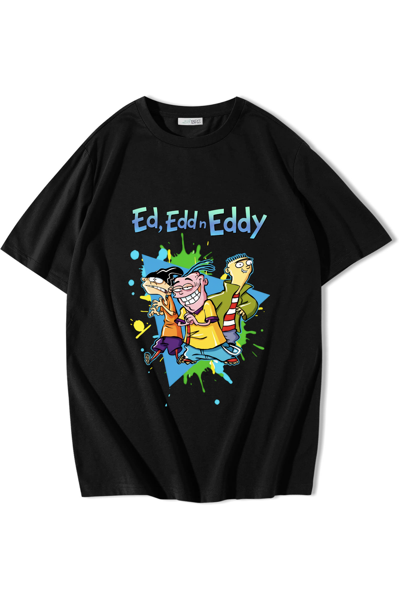 BRZ Collection Unisex Oversize Ed, Edd n Eddy T-shirt Siyah