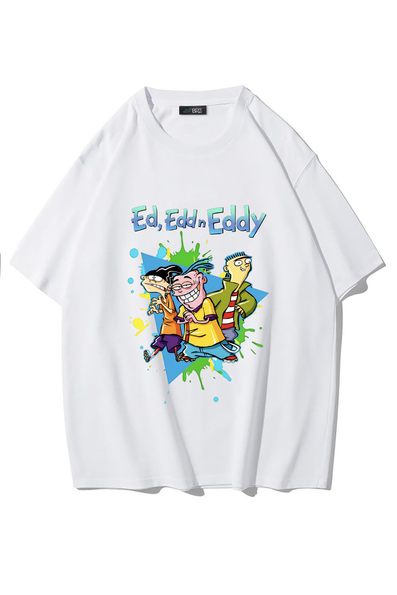 BRZ Collection Unisex Oversize Ed, Edd n Eddy T-shirt (BEYAZ)
