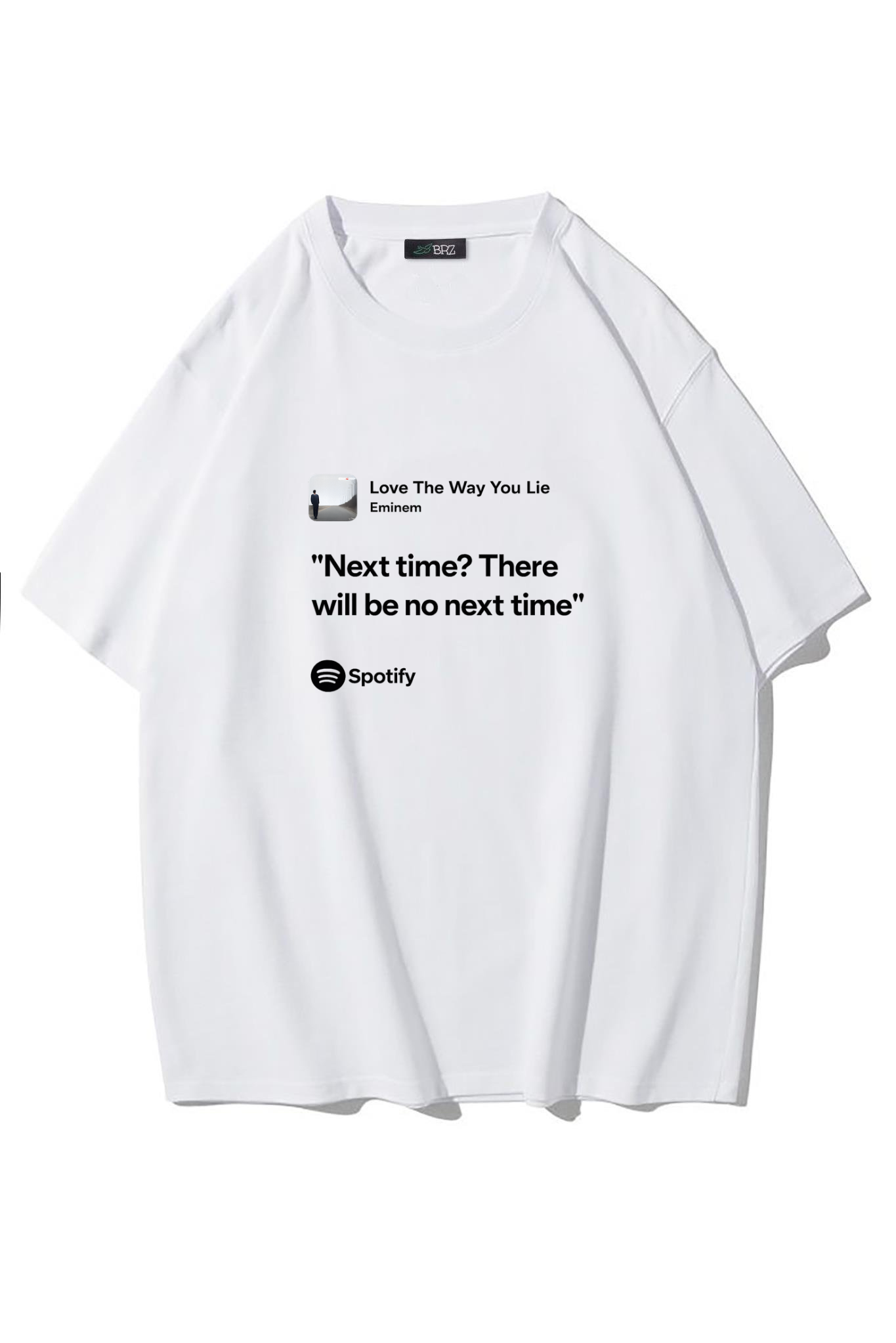 BRZ Collection Unisex Oversize Eminem - Love The Way You Lie T-shirt (BEYAZ)