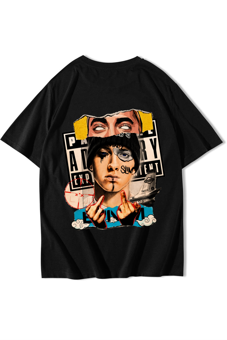 BRZ Collection Unisex Oversize Eminem T-shirt Siyah
