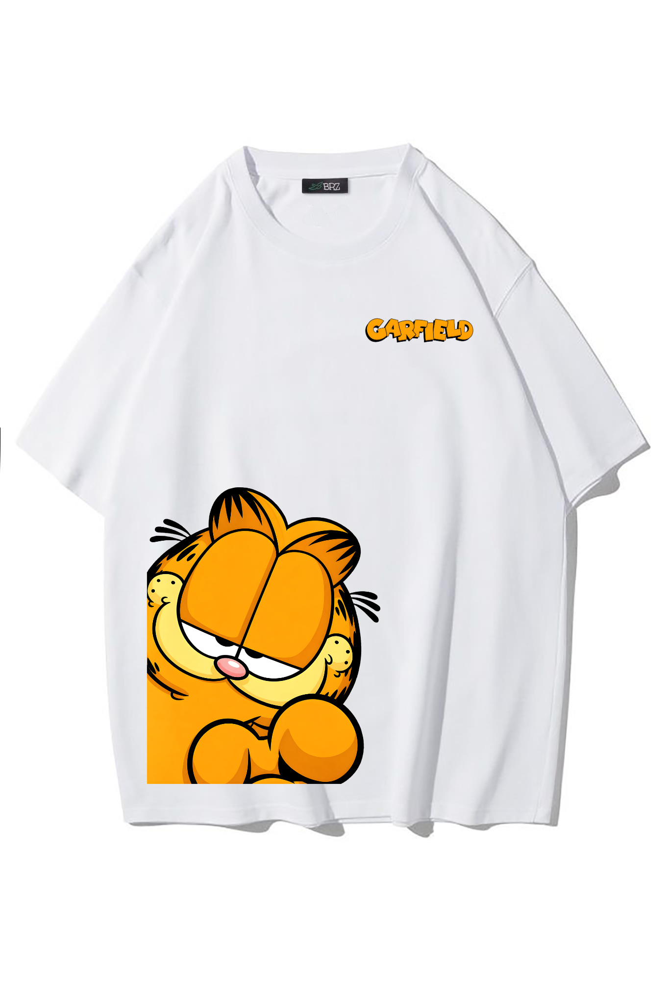 BRZ Collection Unisex Oversize Garfield T-shirt (BEYAZ)