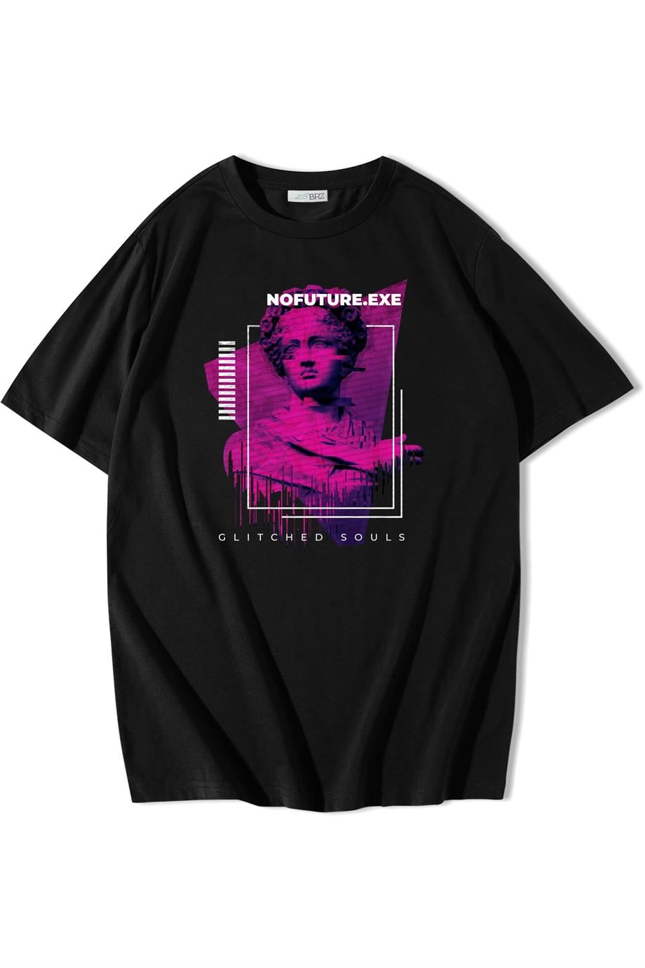 BRZ Collection Unisex Oversize Glitch Statue T-shirt