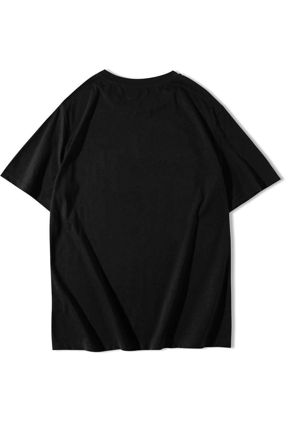 BRZ Collection Unisex Oversize Romantics Never Die T-shirt Siyah