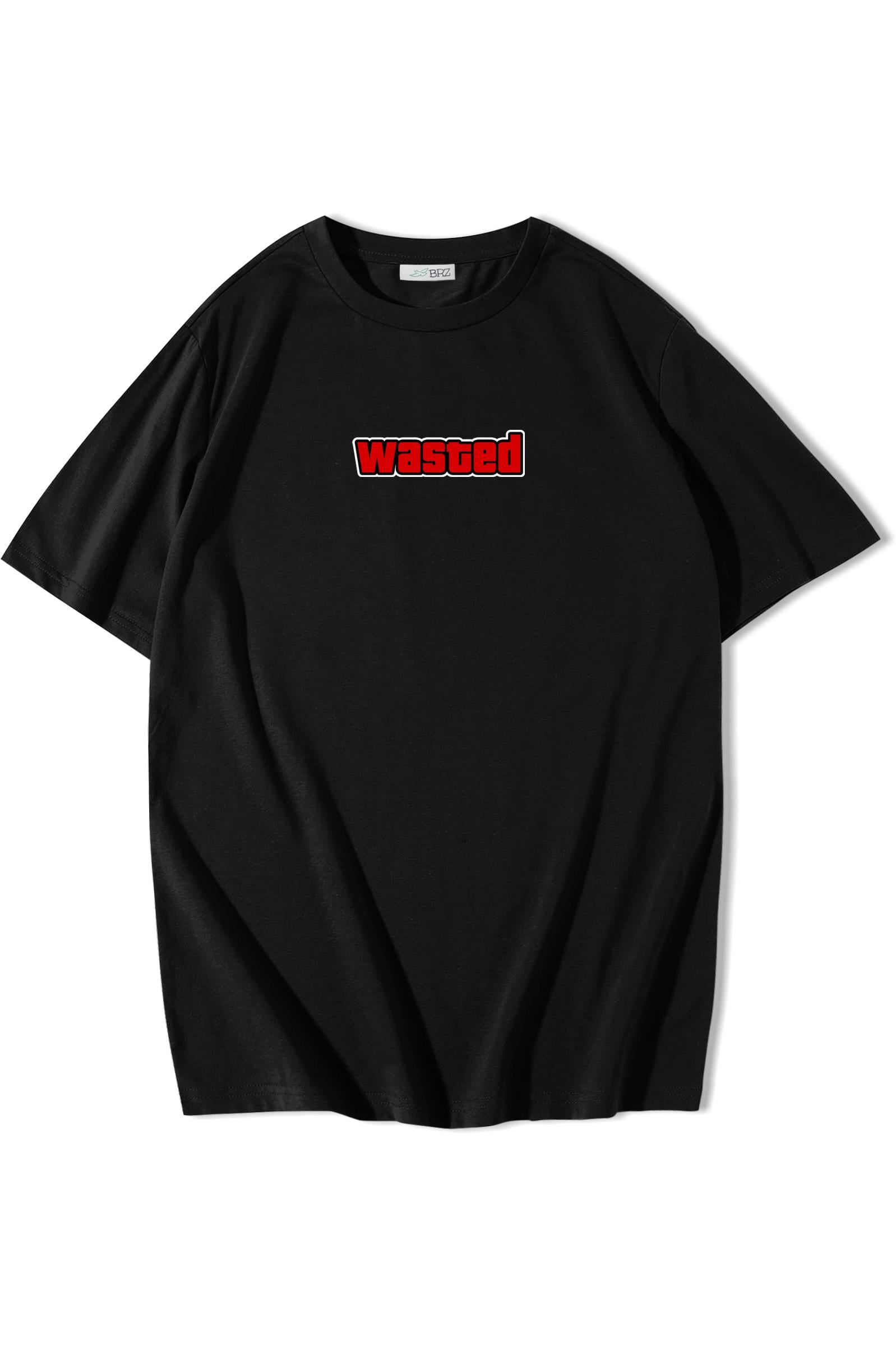 BRZ Collection Unisex Oversize GTA San Andreas Wasted T-shirt Siyah