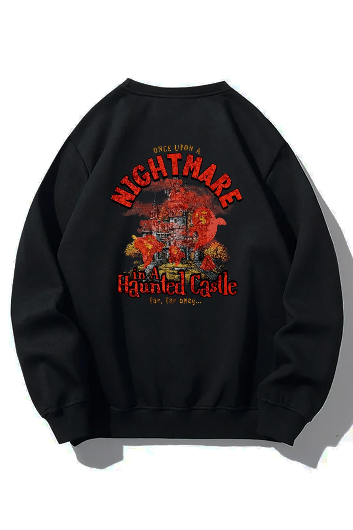 BRZ Collection Unisex Oversize Haunted Castle Sweatshirt