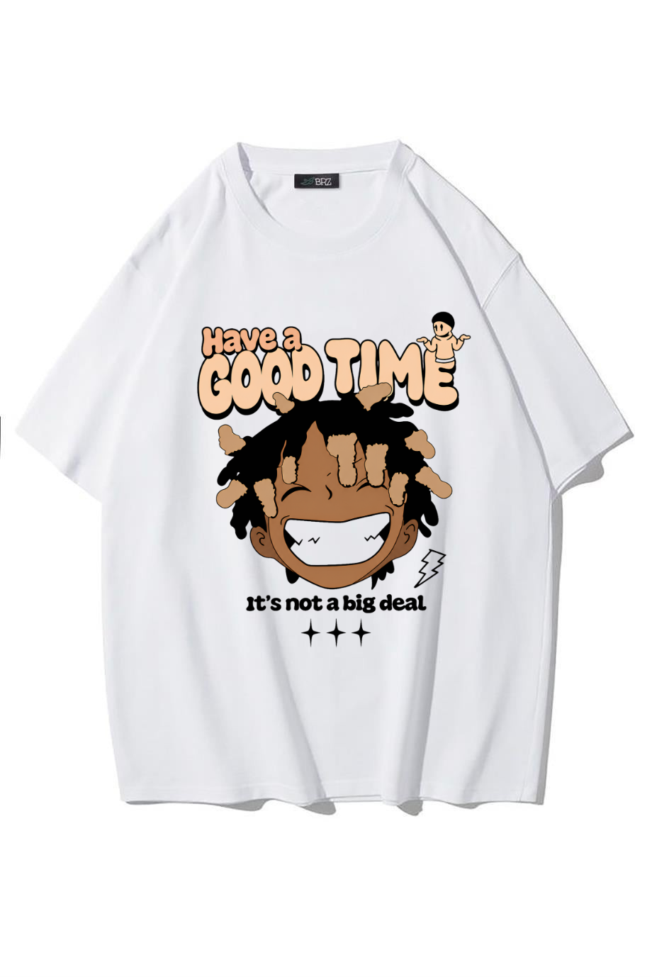 BRZ Collection Unisex Oversize Have a Good Time T-shirt (BEYAZ)