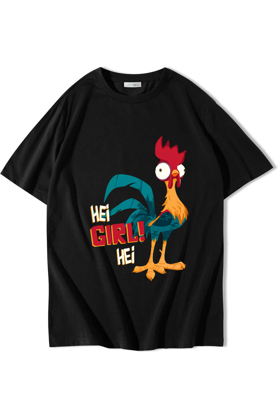 BRZ Collection Unisex Oversize Hei Girl! Hei T-shirt Siyah
