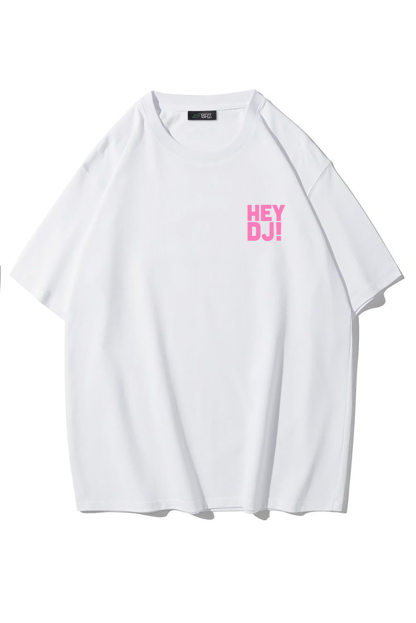 BRZ Collection Unisex Oversize HEY DJ! T-shirt (BEYAZ)
