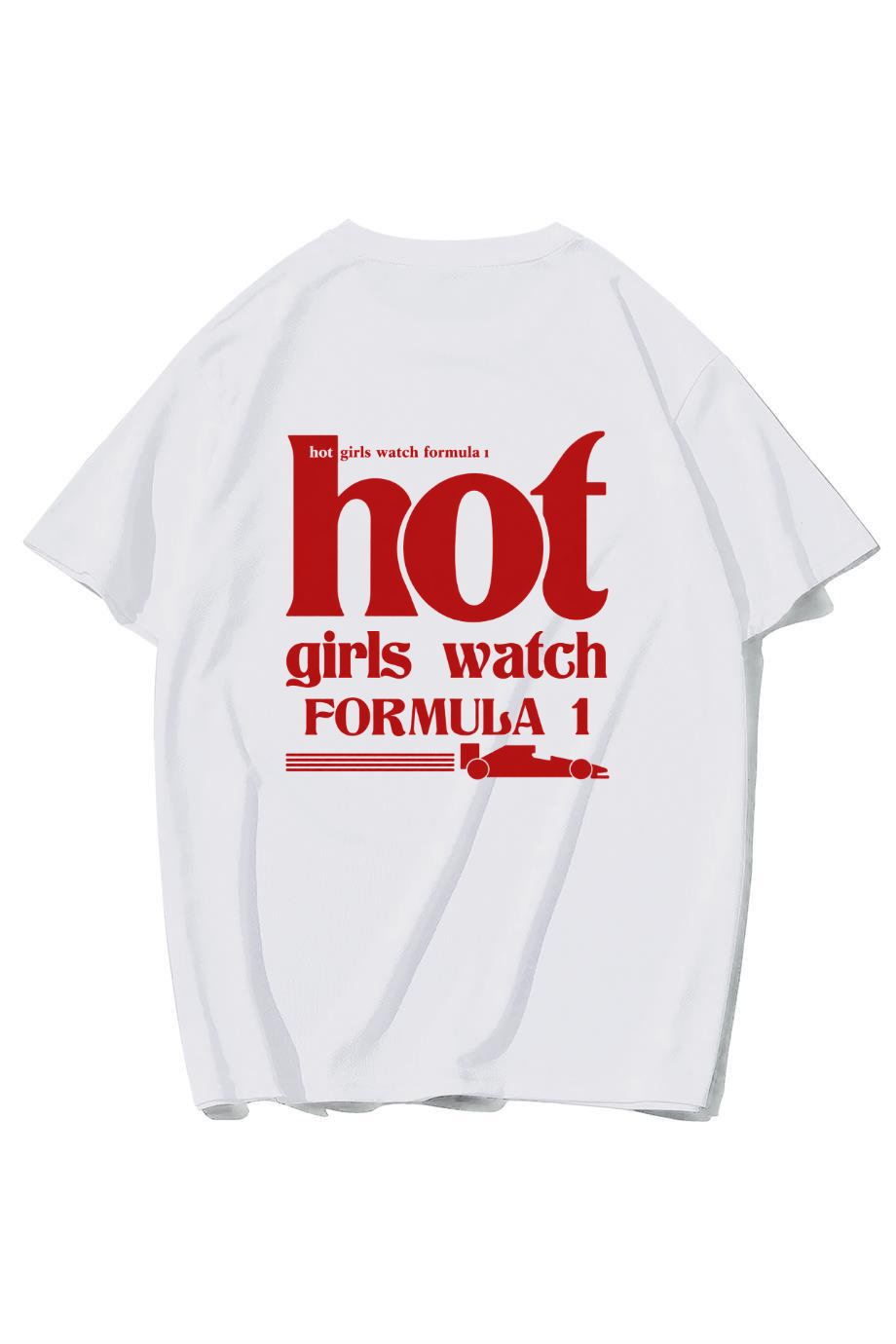BRZ Collection Unisex Oversize Hot Girls Watch FORMULA 1 T-shirt (BEYAZ)