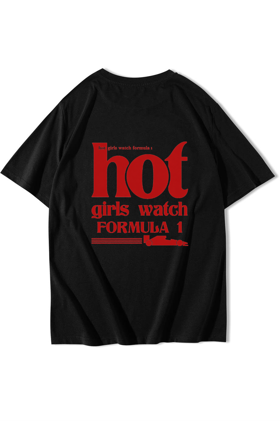 BRZ Collection Unisex Oversize Hot Girls Watch FORMULA 1 T-shirt Siyah