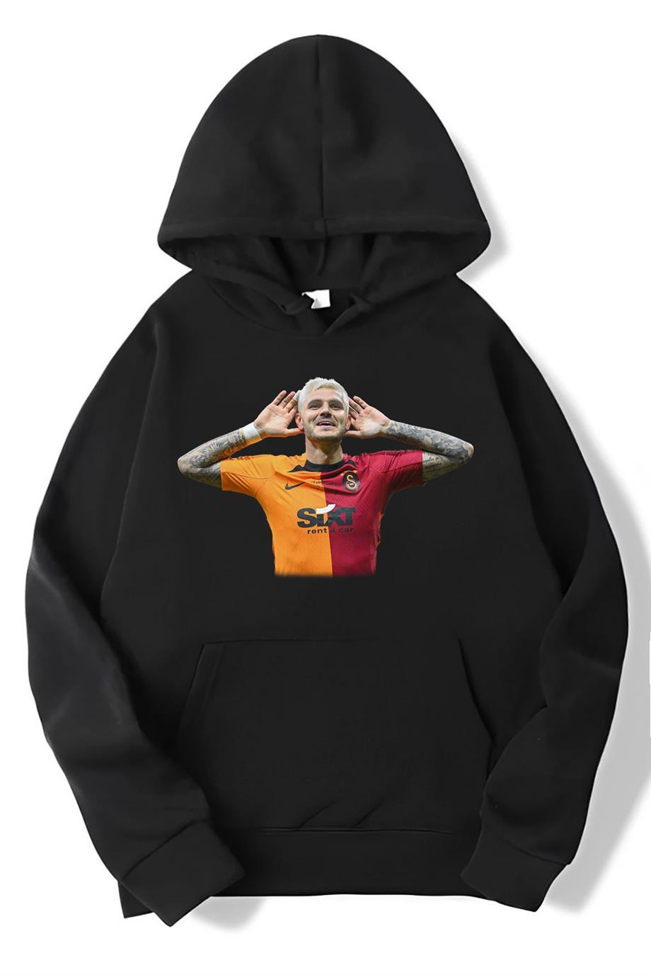 BRZ Collection Unisex Oversize Icardi9 Baskılı Hoodie