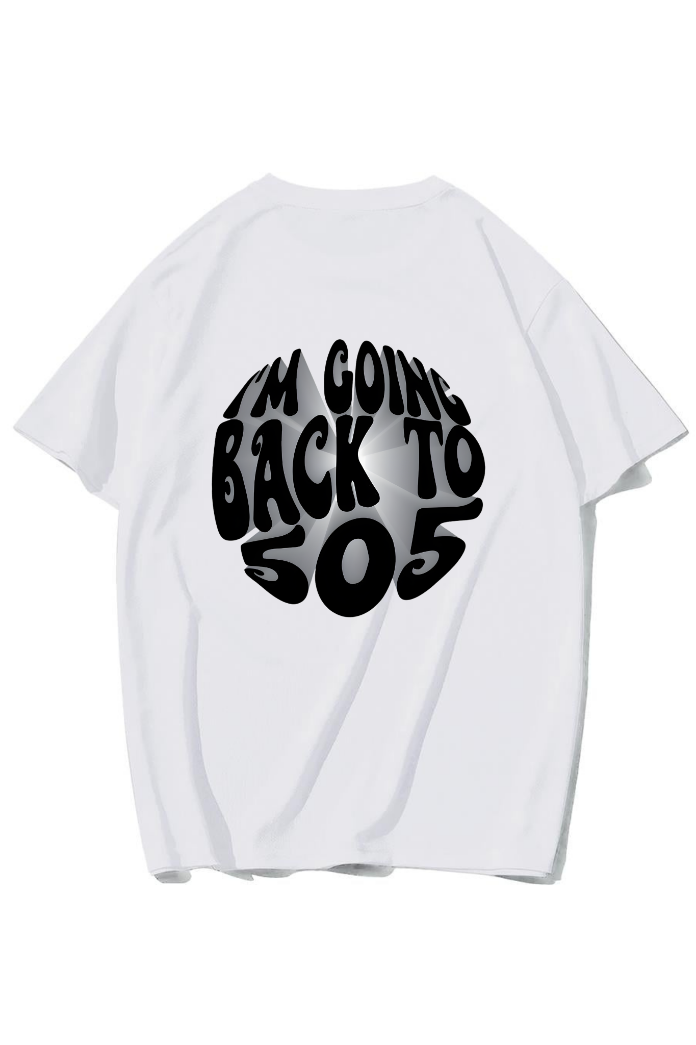 BRZ Collection Unisex Oversize Im Going Back To 505 - Arctic Monkeys T-shirt (BEYAZ)