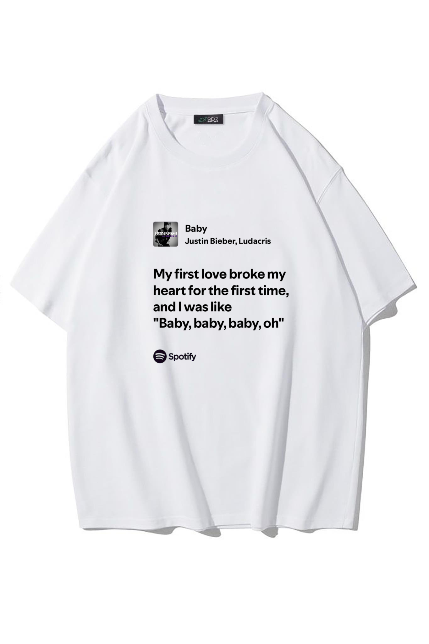 BRZ Collection Unisex Oversize Justin Bieber - Baby T-shirt (BEYAZ)