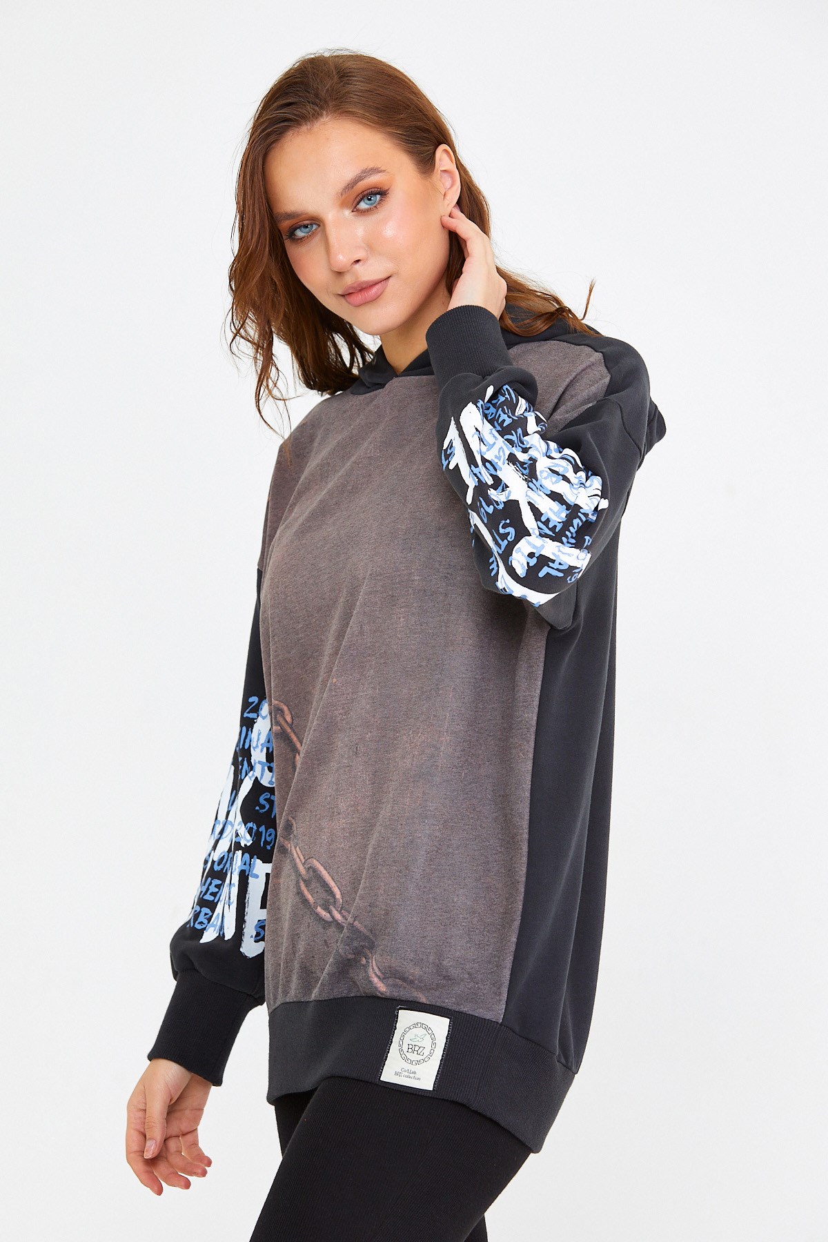 BRZ Collection Unisex Oversize Kapüşonlu Sweatshirt