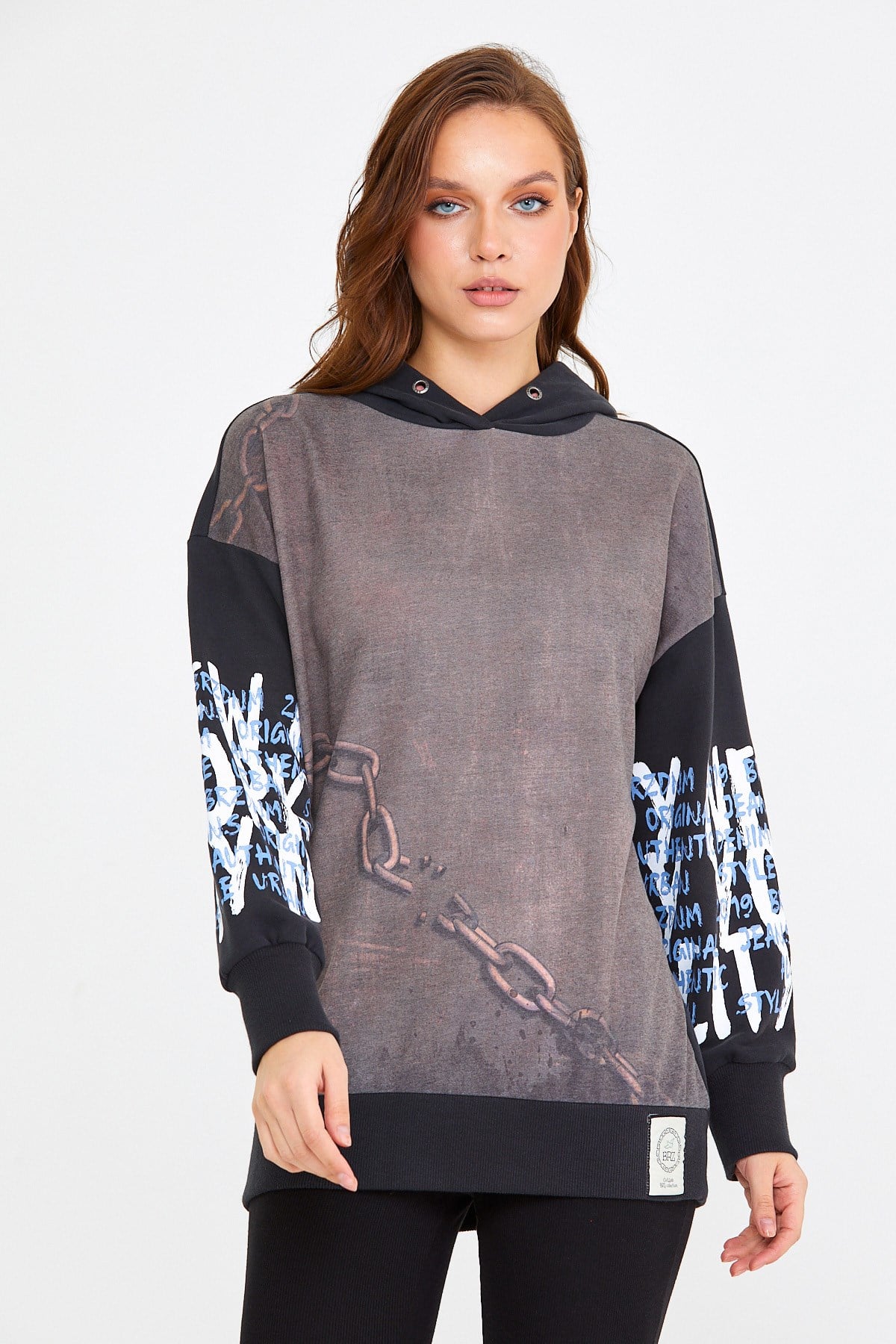 BRZ Collection Unisex Oversize Kapüşonlu Sweatshirt