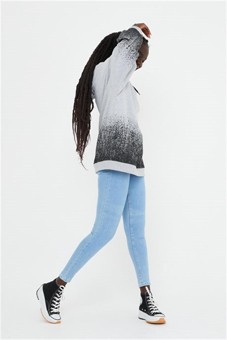 BRZ Collection Unisex Oversize Baskılı Kapüşonlu Sweatshirt