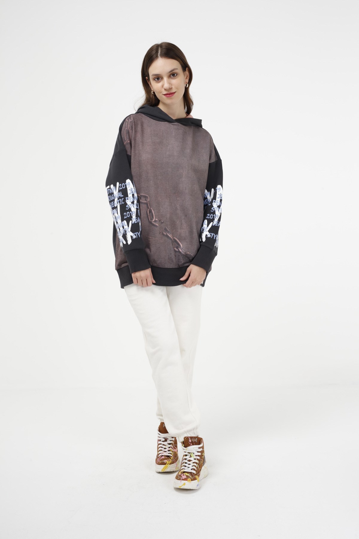 BRZ Collection Unisex Oversize Kapüşonlu Sweatshirt