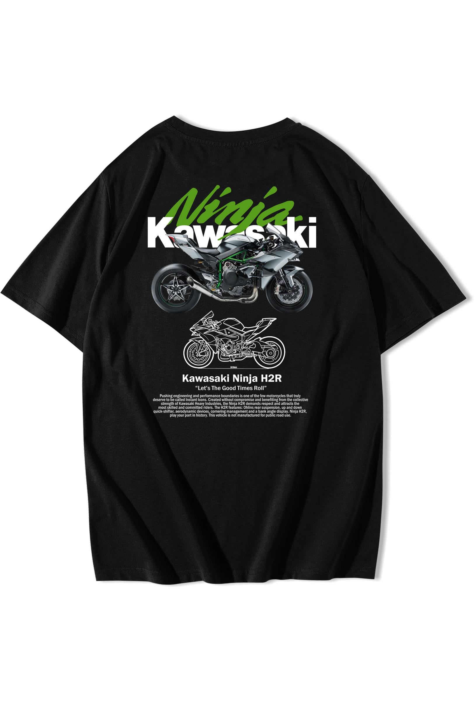 BRZ Collection Unisex Oversize Kawasaki Ninja H2R T-shirt
