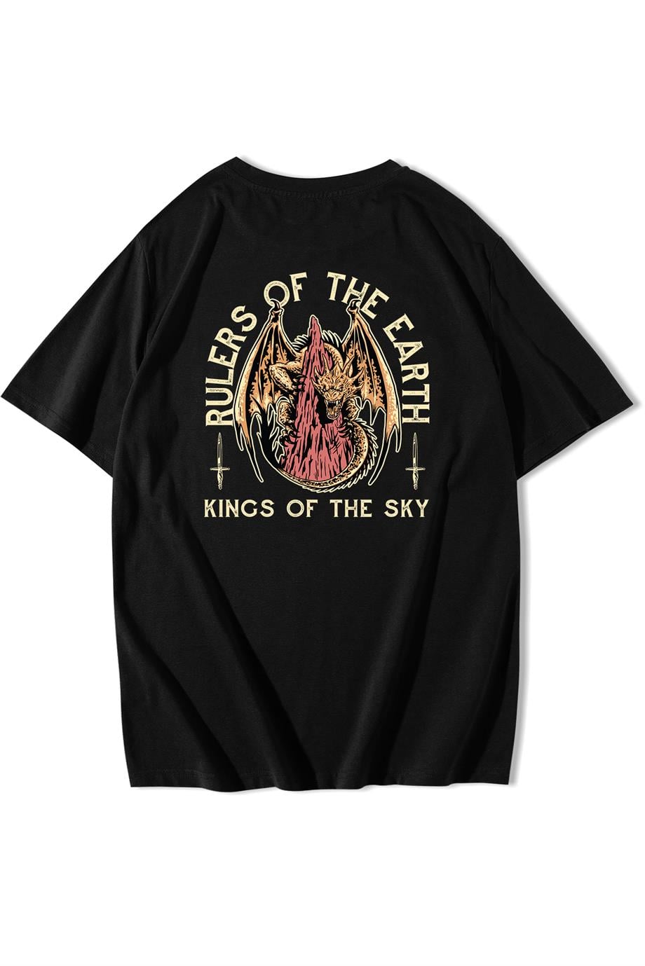 BRZ Collection Unisex Oversize Arka Baskılı King Dragon T-shirt