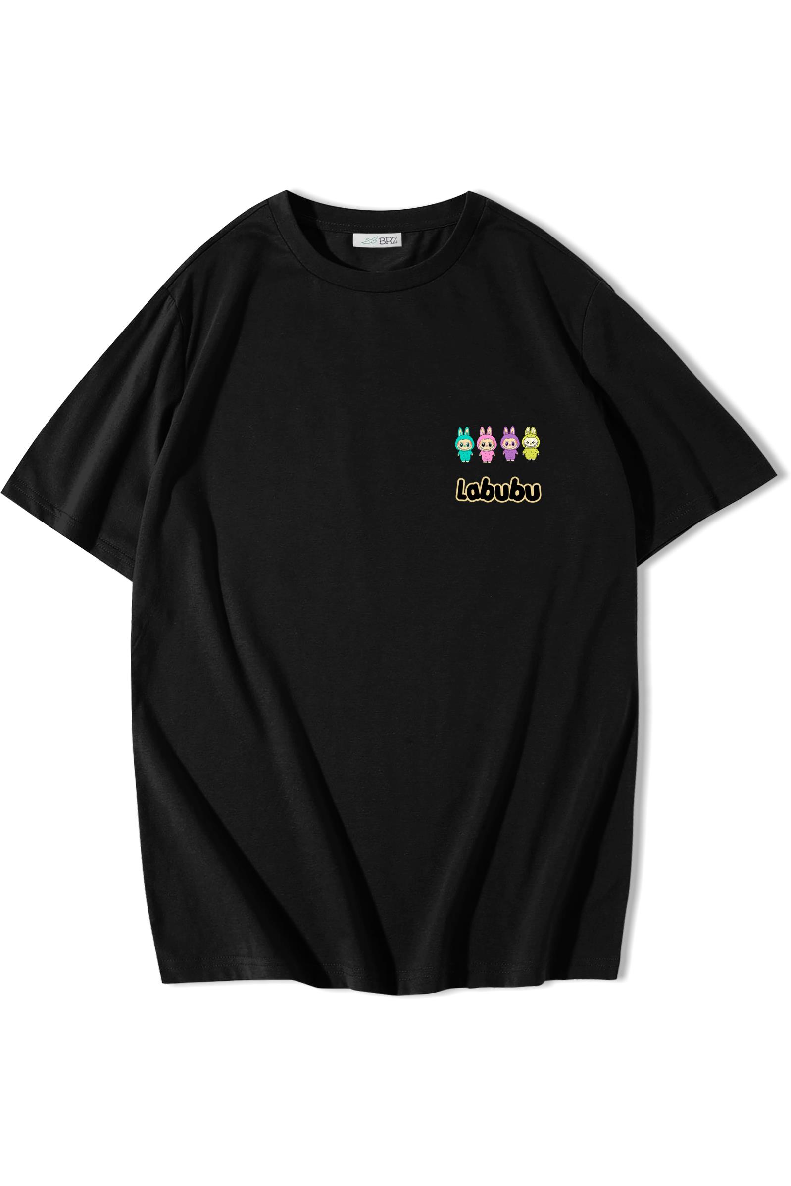 BRZ Collection Unisex Oversize Labubu T-shirt Siyah