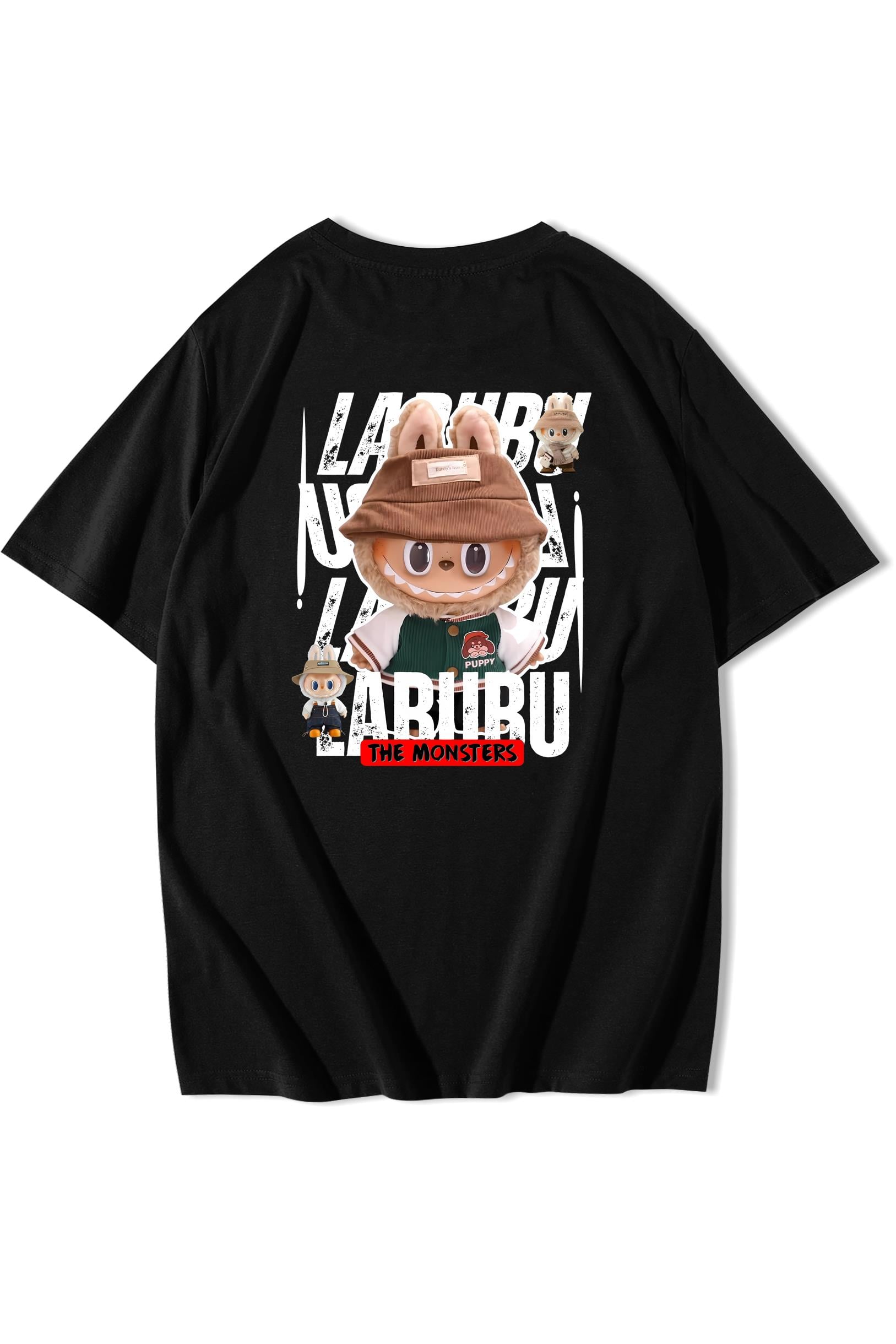 BRZ Collection Unisex Oversize Labubu T-shirt Siyah