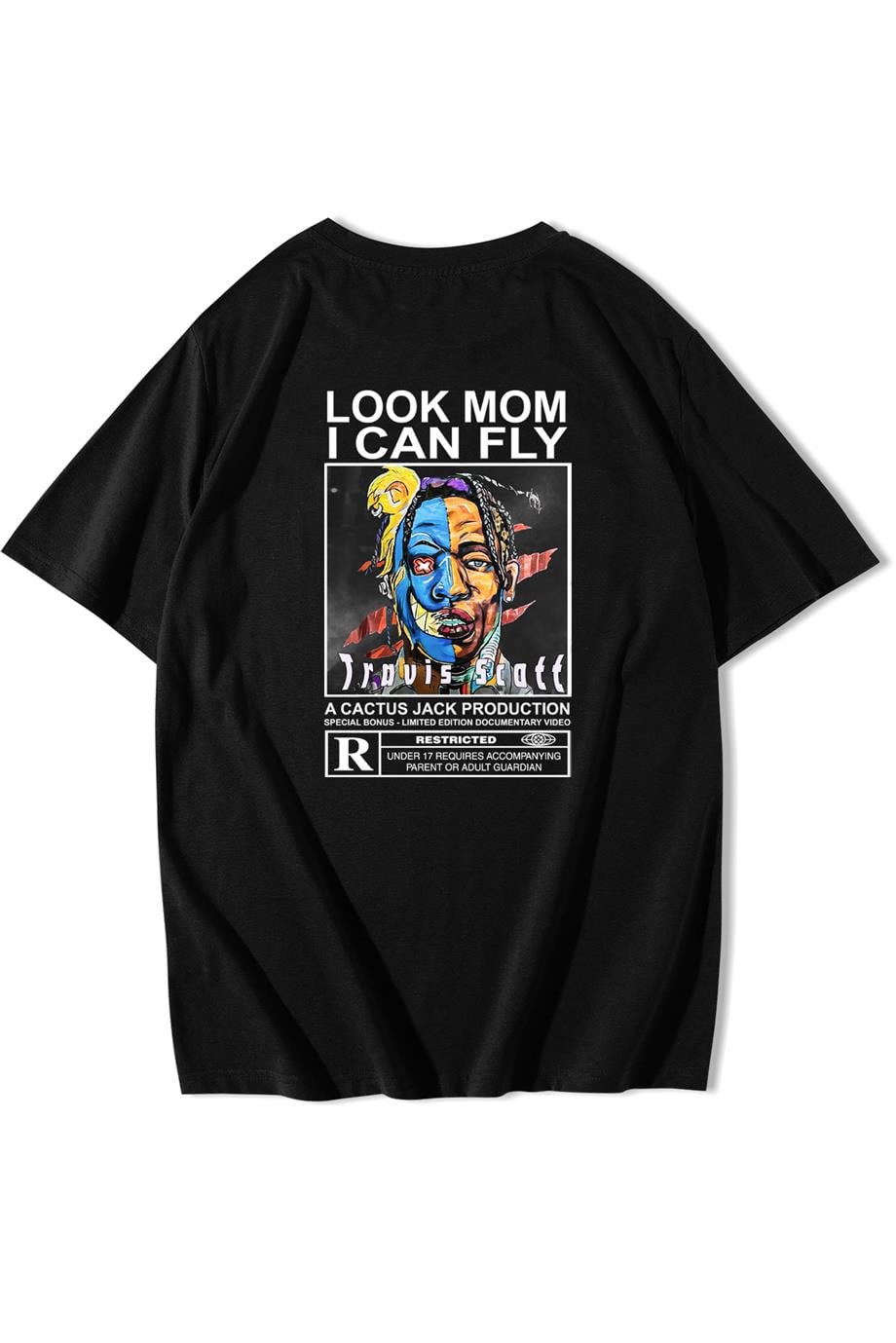 BRZ Collection Unisex Oversize Look Mom I Can Fly Travis Scott Cactus Jack T-shirt
