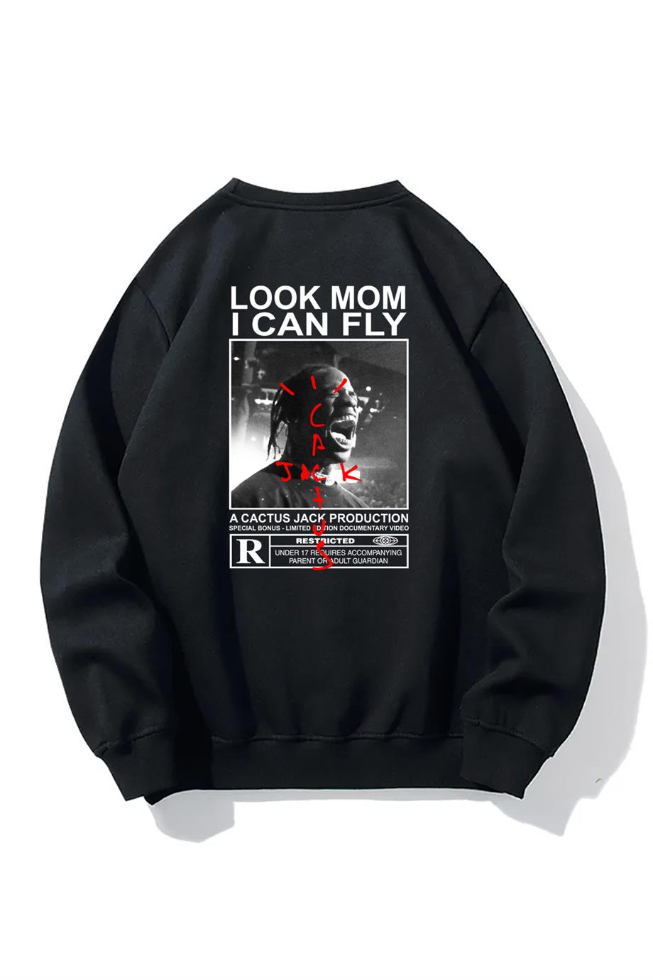 BRZ Collection Unisex Oversize Look Mom I Can Fly Sweatshirt
