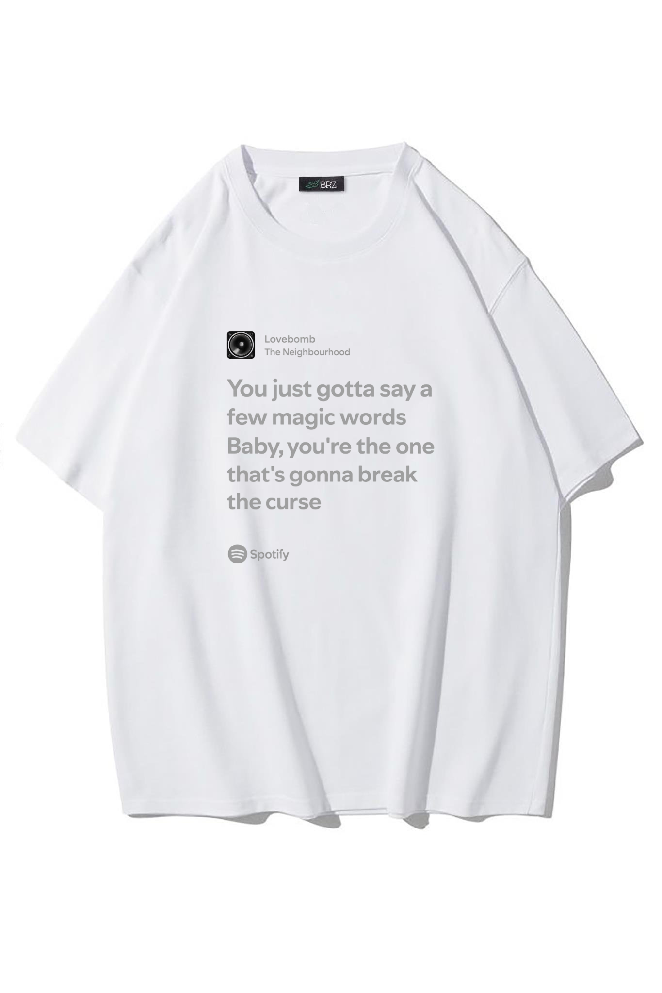 BRZ Collection Unisex Oversize Lovebomb – The Neighbourhood T-shirt (BEYAZ)