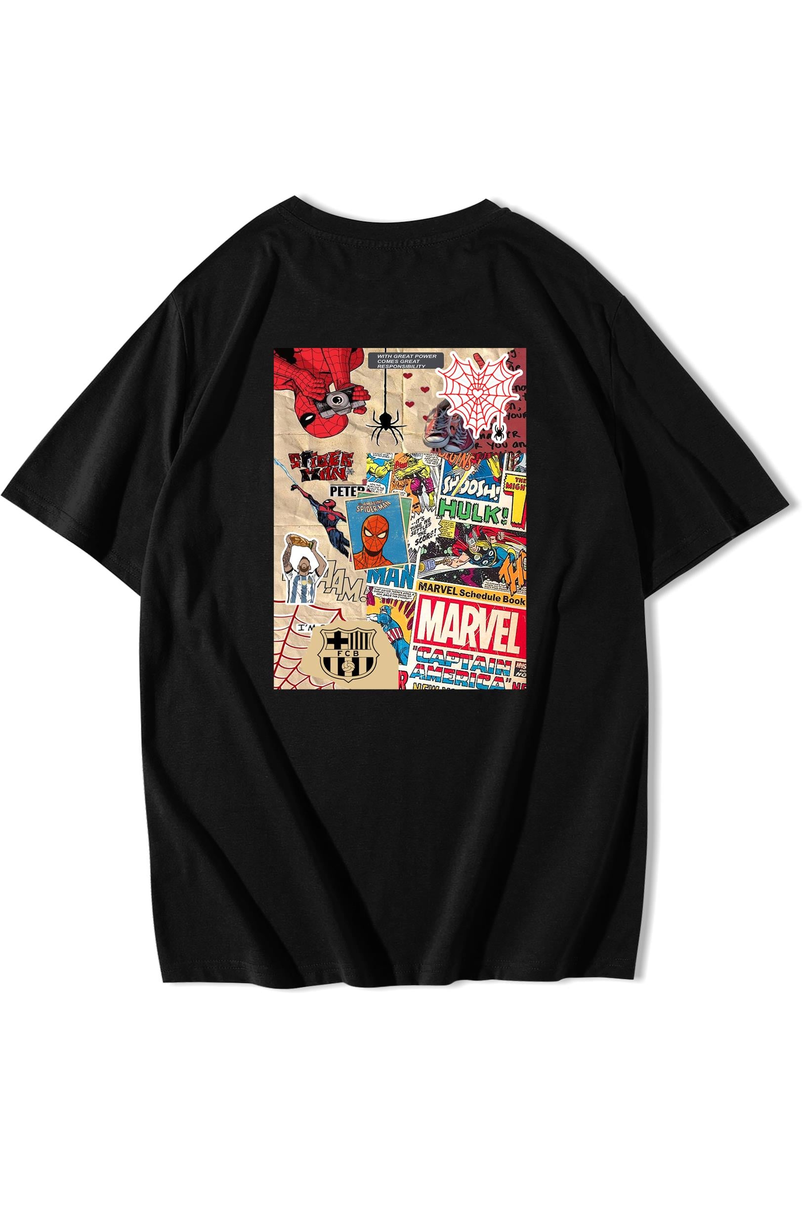 BRZ Collection Unisex Oversize Marvel Schedule Book T-shirt