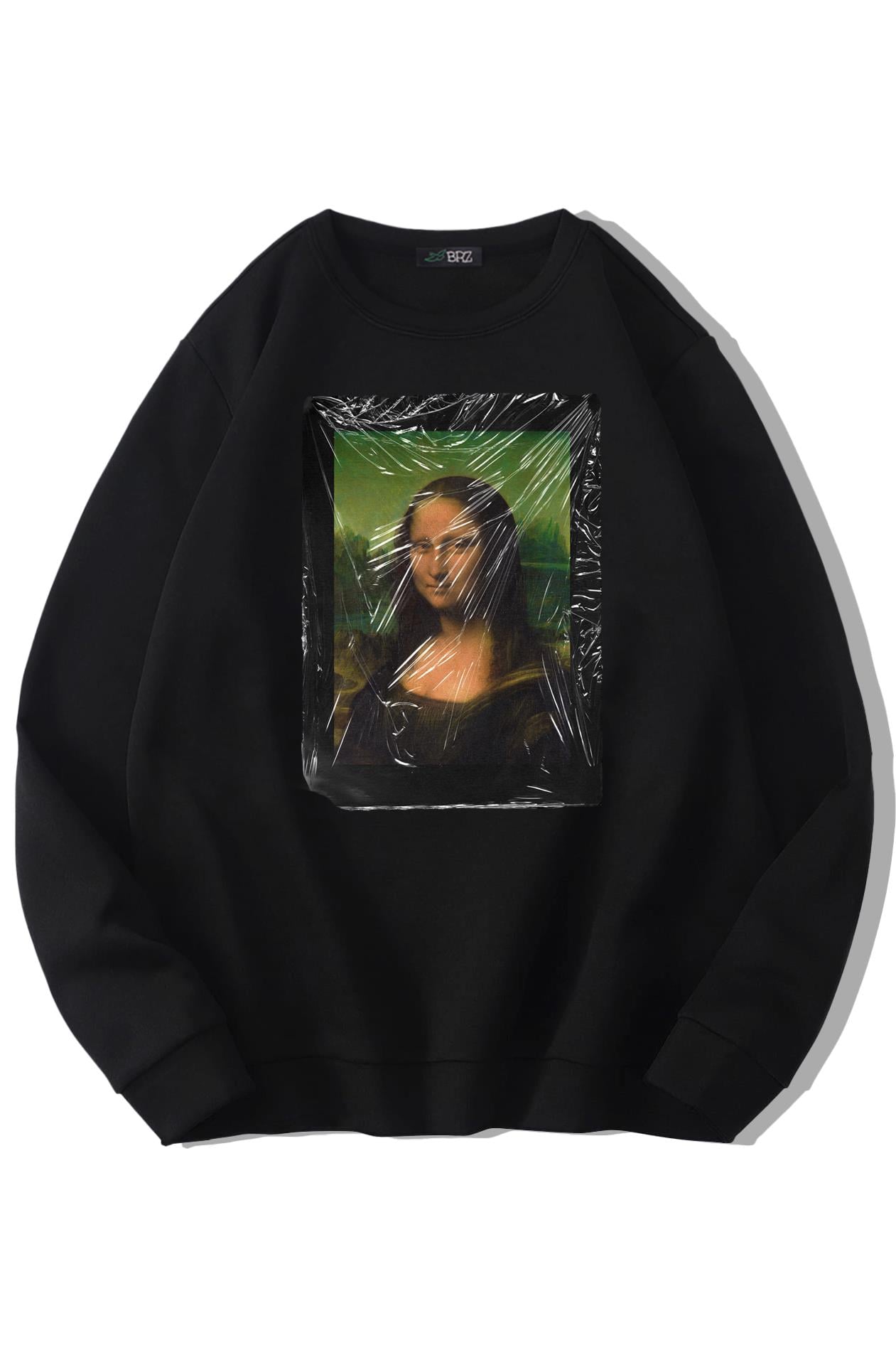 BRZ Collection Unisex Oversize Mona Lisa Smile Sweatshirt