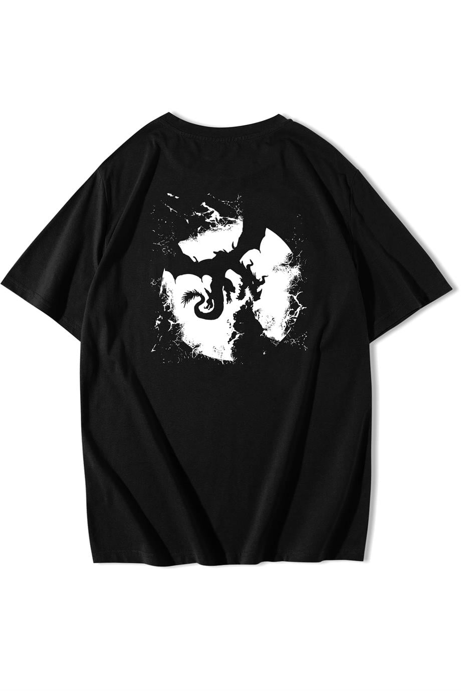 BRZ Collection Unisex Oversize Arka Baskılı Moon Dragon T-shirt